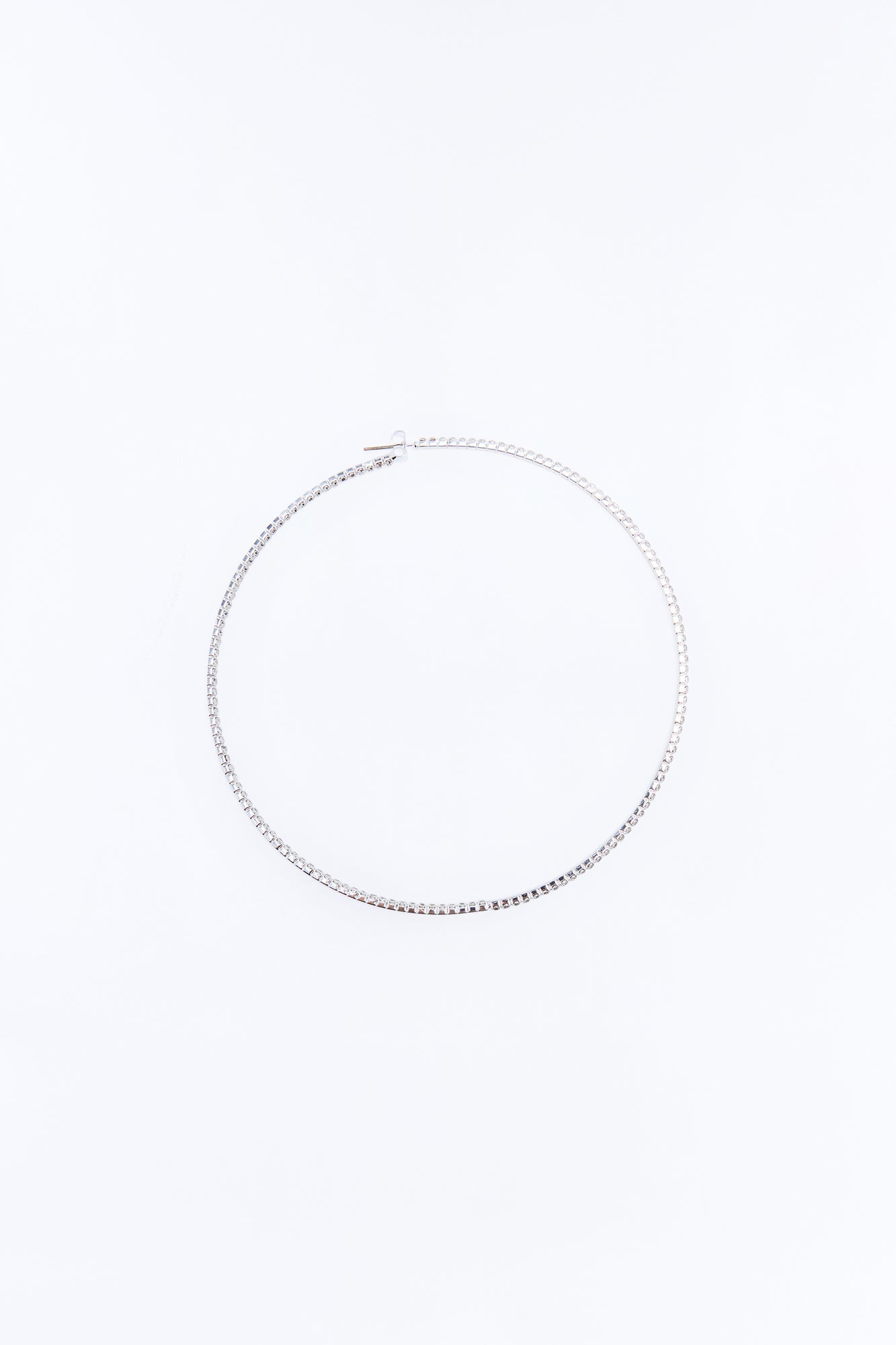 Party On Rhinestone Hoop Earrings - Silver image 3