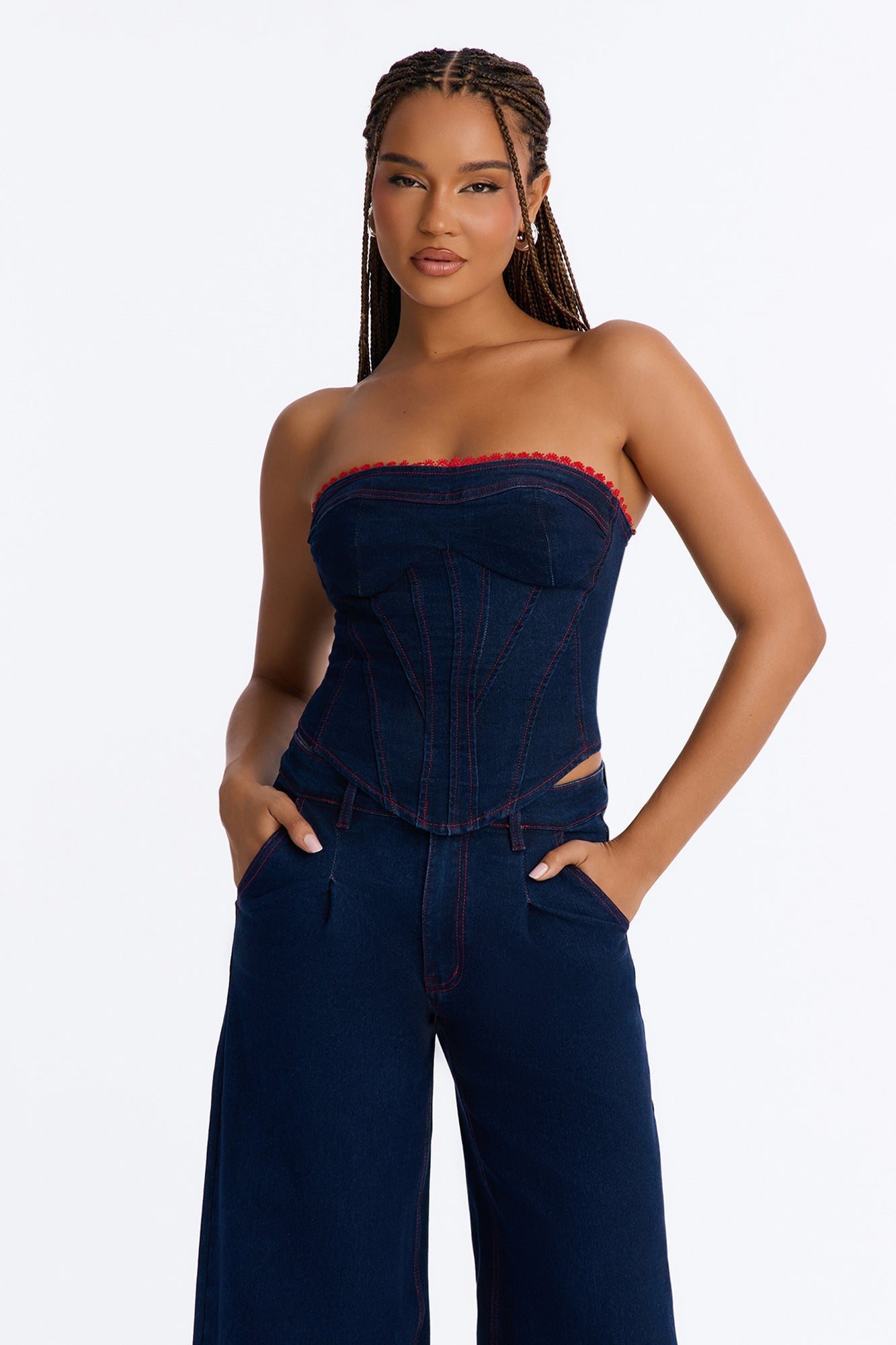 Hot Cherry Denim Pant Set - DarkWash image 2