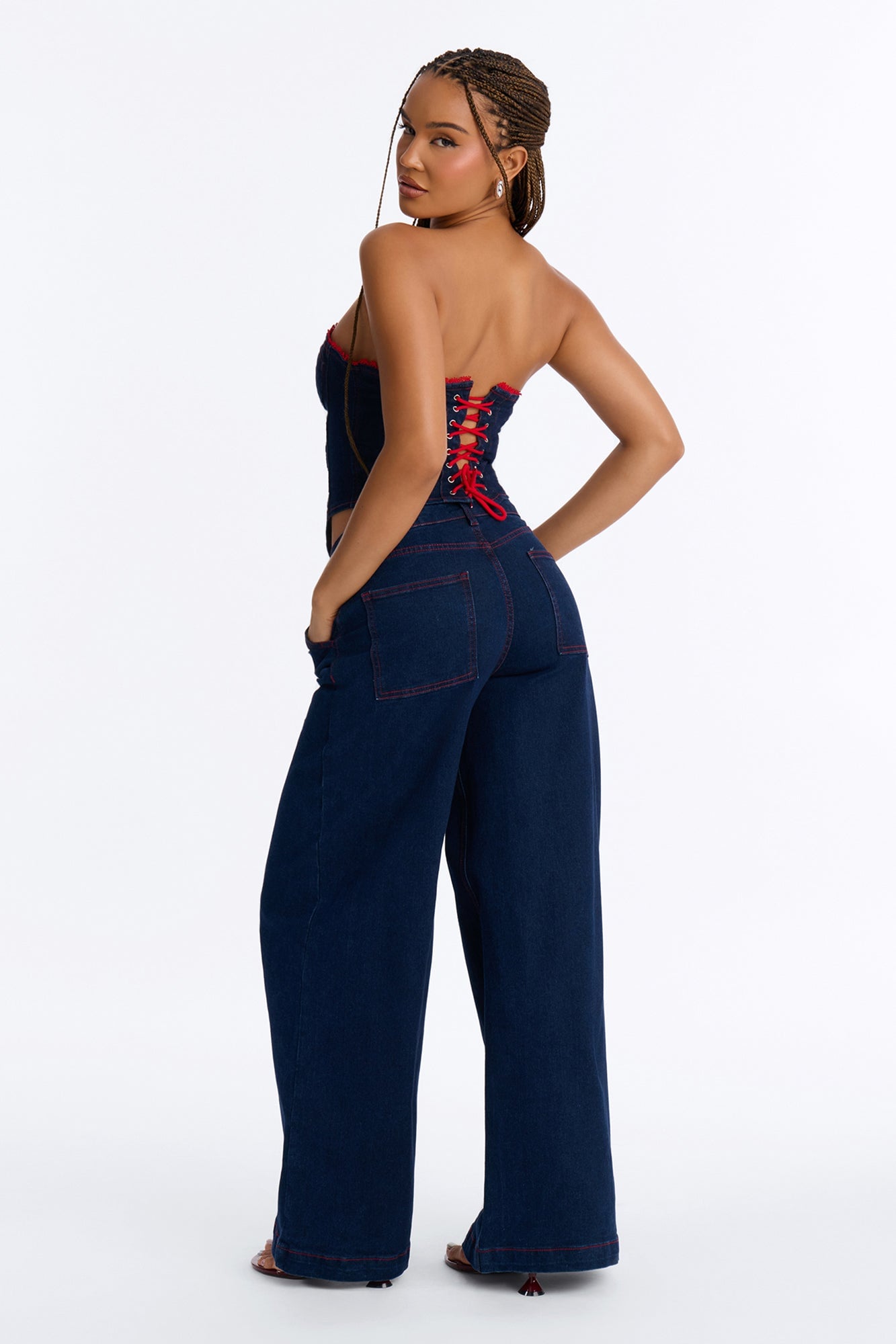 Hot Cherry Denim Pant Set - DarkWash image 4