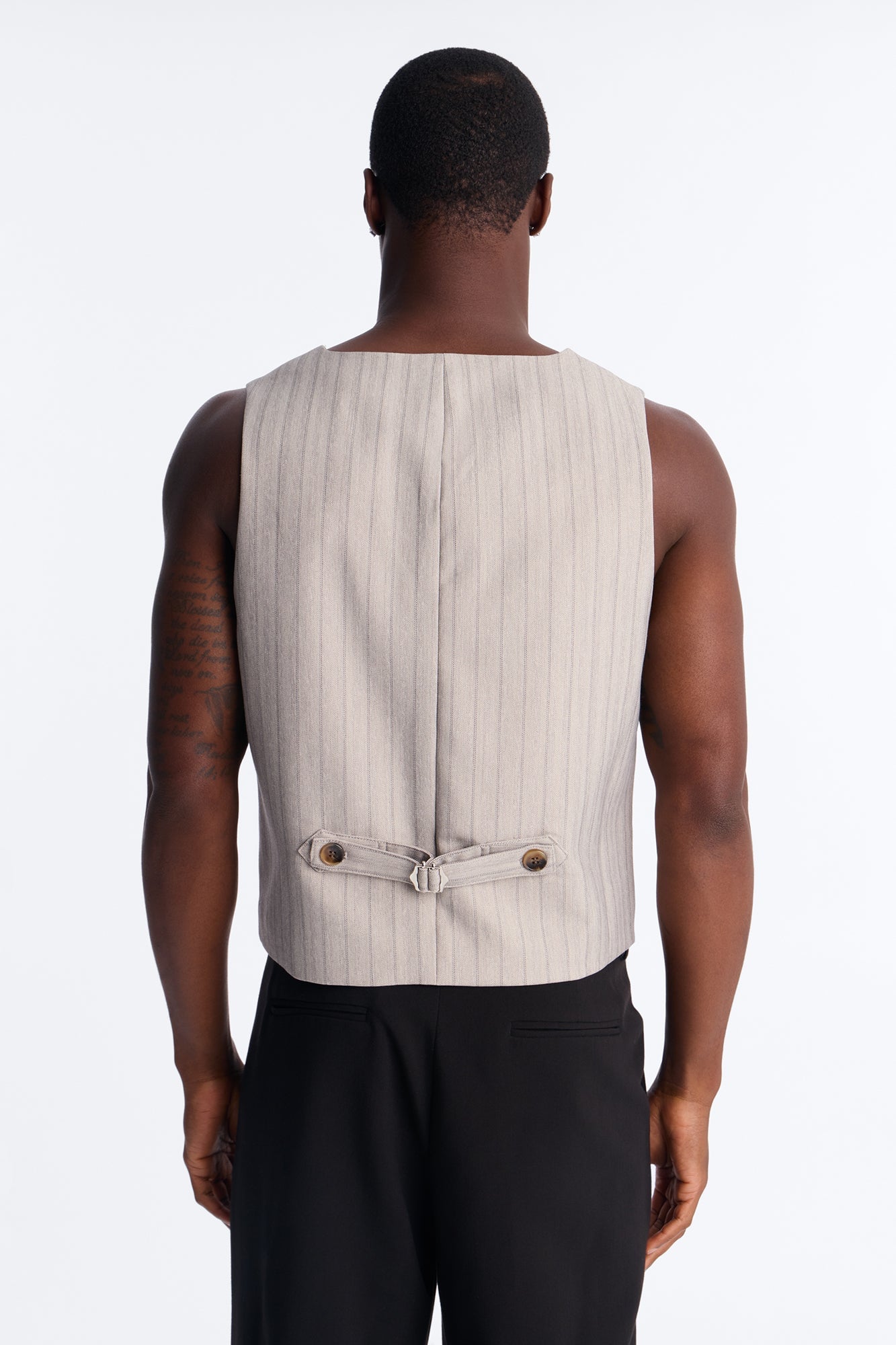 Herringbone Tailored Vest - Grey image 8