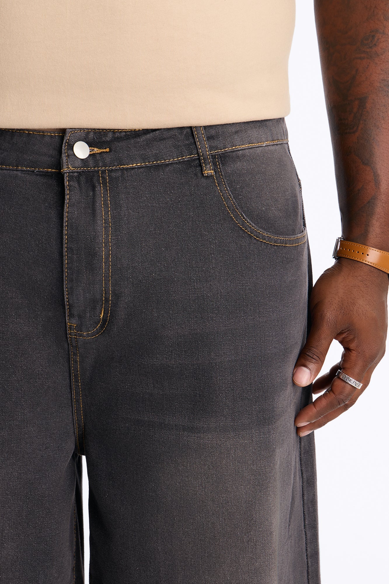 All Day Baggy Denim Short - Black Wash image 3