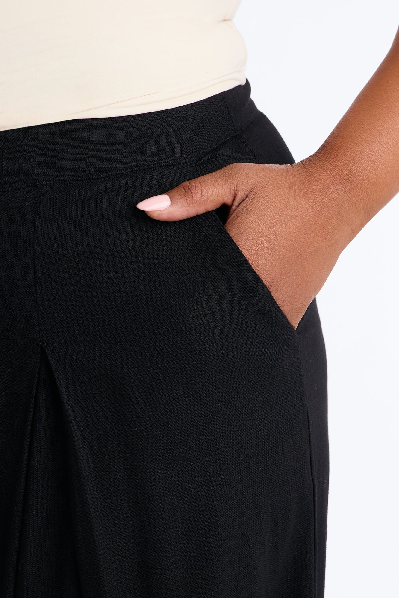 Karianna Linen Blend Wide Leg Pant - Black image 4