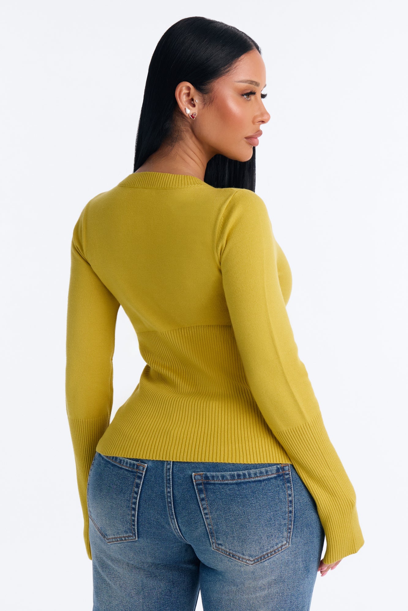 On A Daily Crew Neck Cardigan - Chartreuse image 8