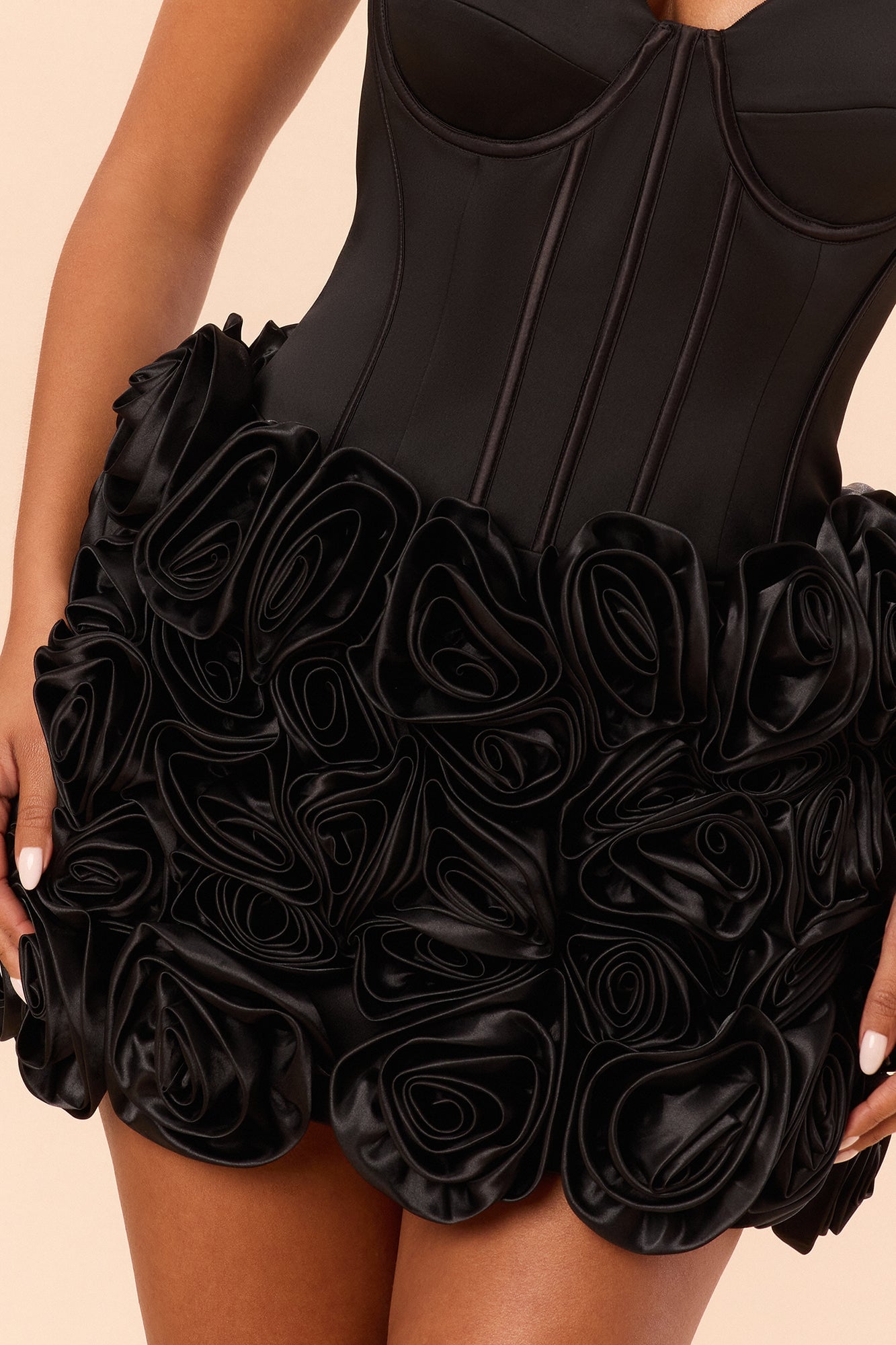 Make An Entrance Floral Applique Maxi Dress - Black image 4