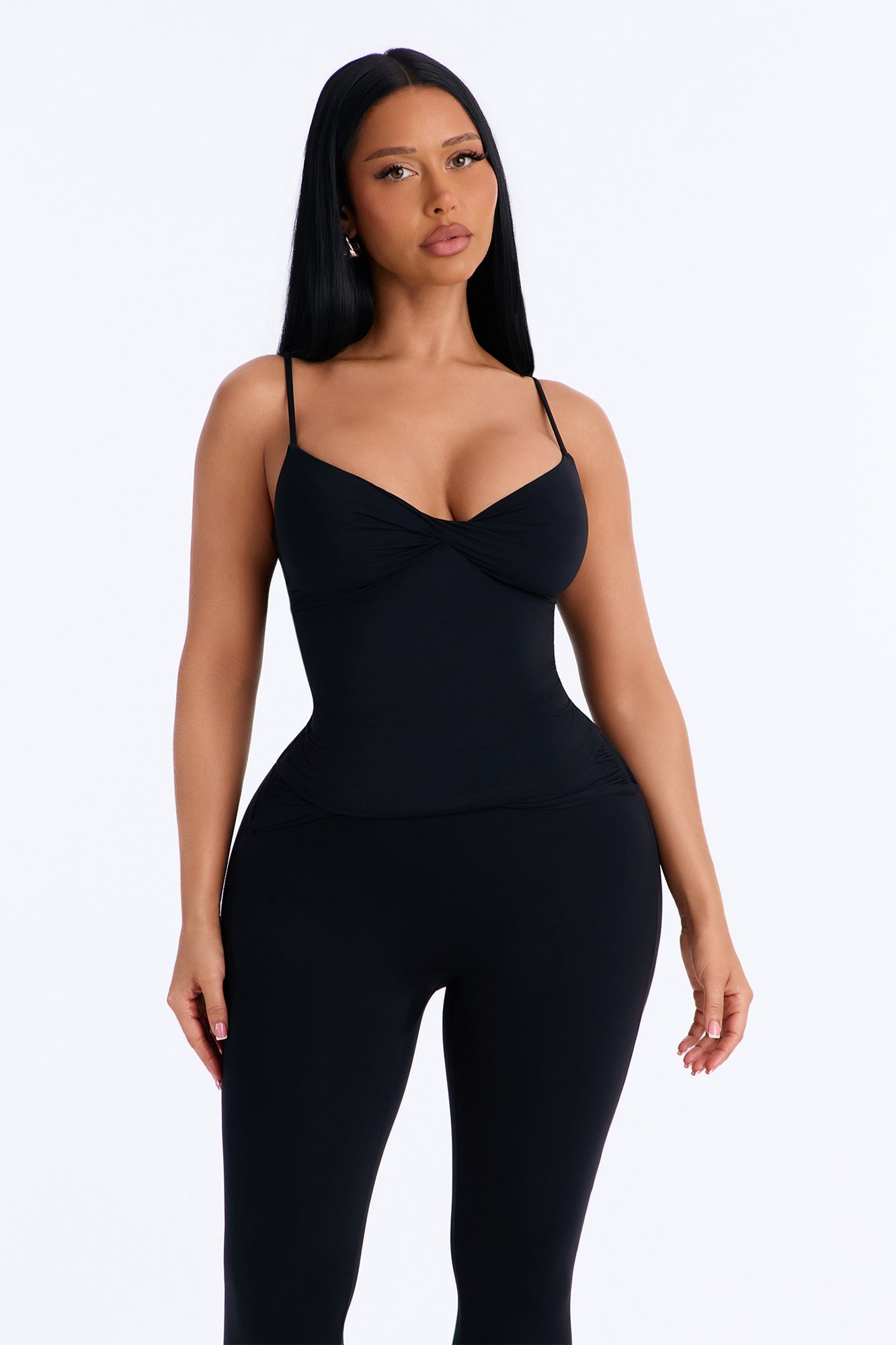 Second Skin Double Lined Twist Cami - Black image 5