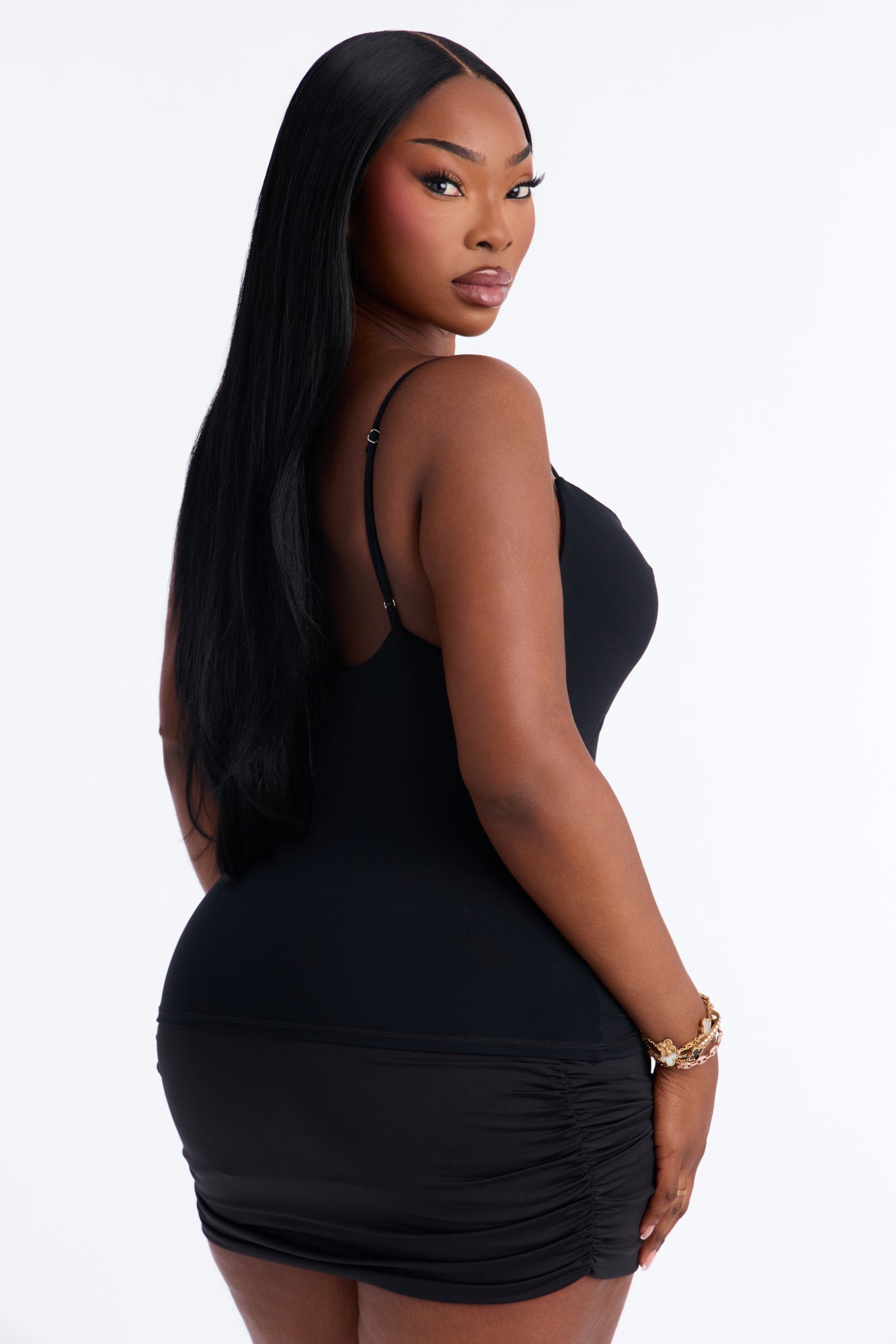 Second Skin Double Lined Twist Cami - Black image 3