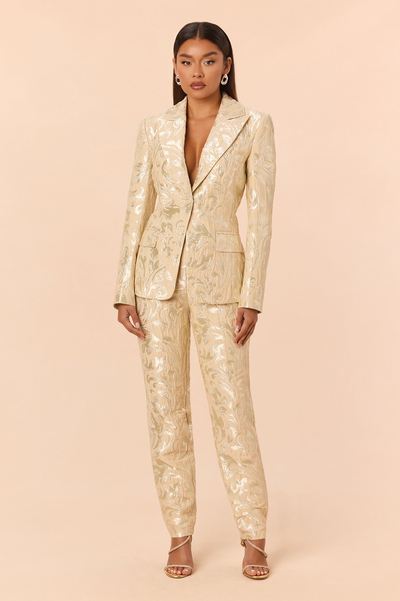 Kimberly Blazer Jacquard Set - Nude/combo image 5