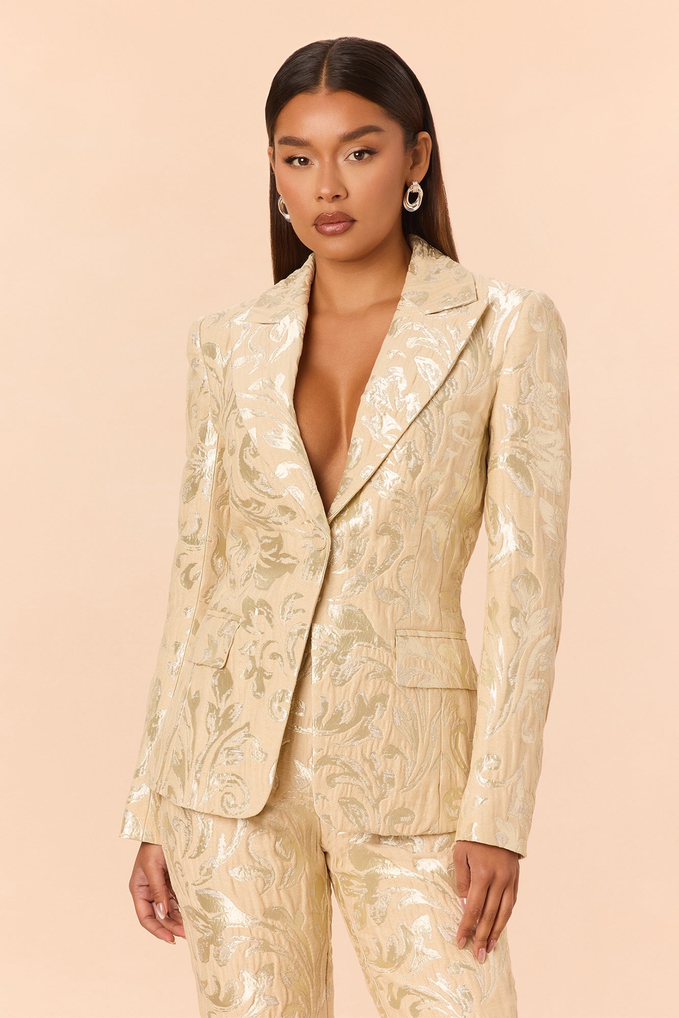 Kimberly Blazer Jacquard Set - Nude/combo image 6