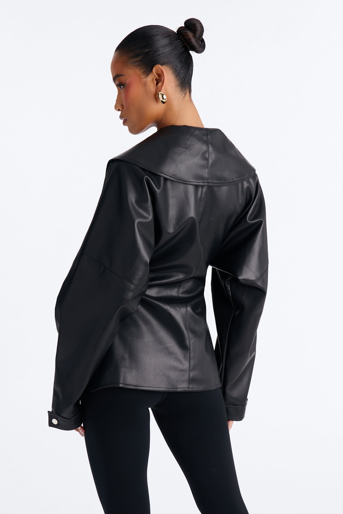She's Fierce Faux Leather Moto Jacket - Black image 7