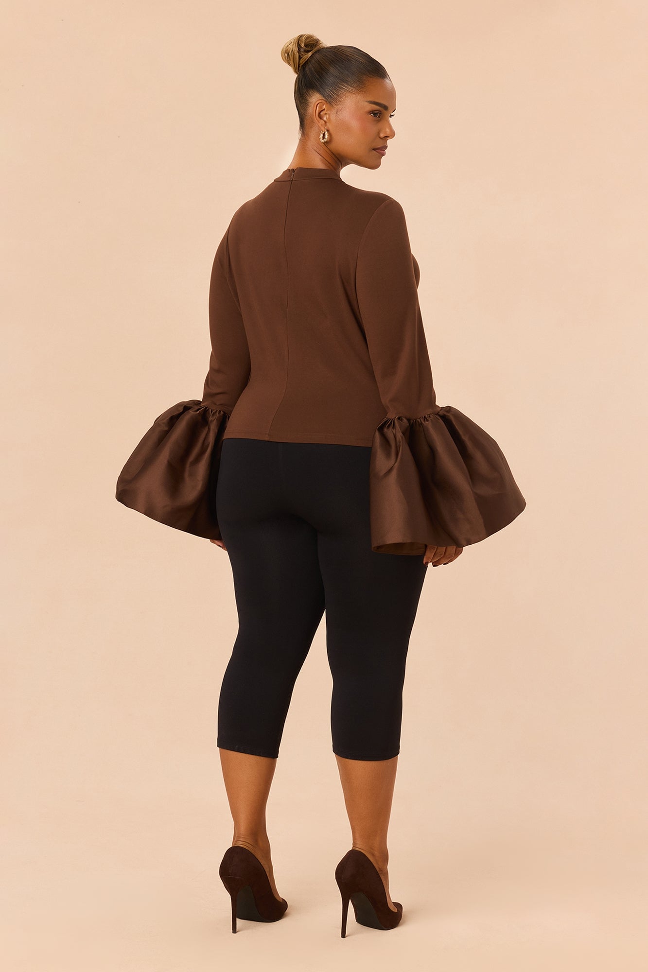 Estelle Bell Sleeve Top - Chocolate image 4