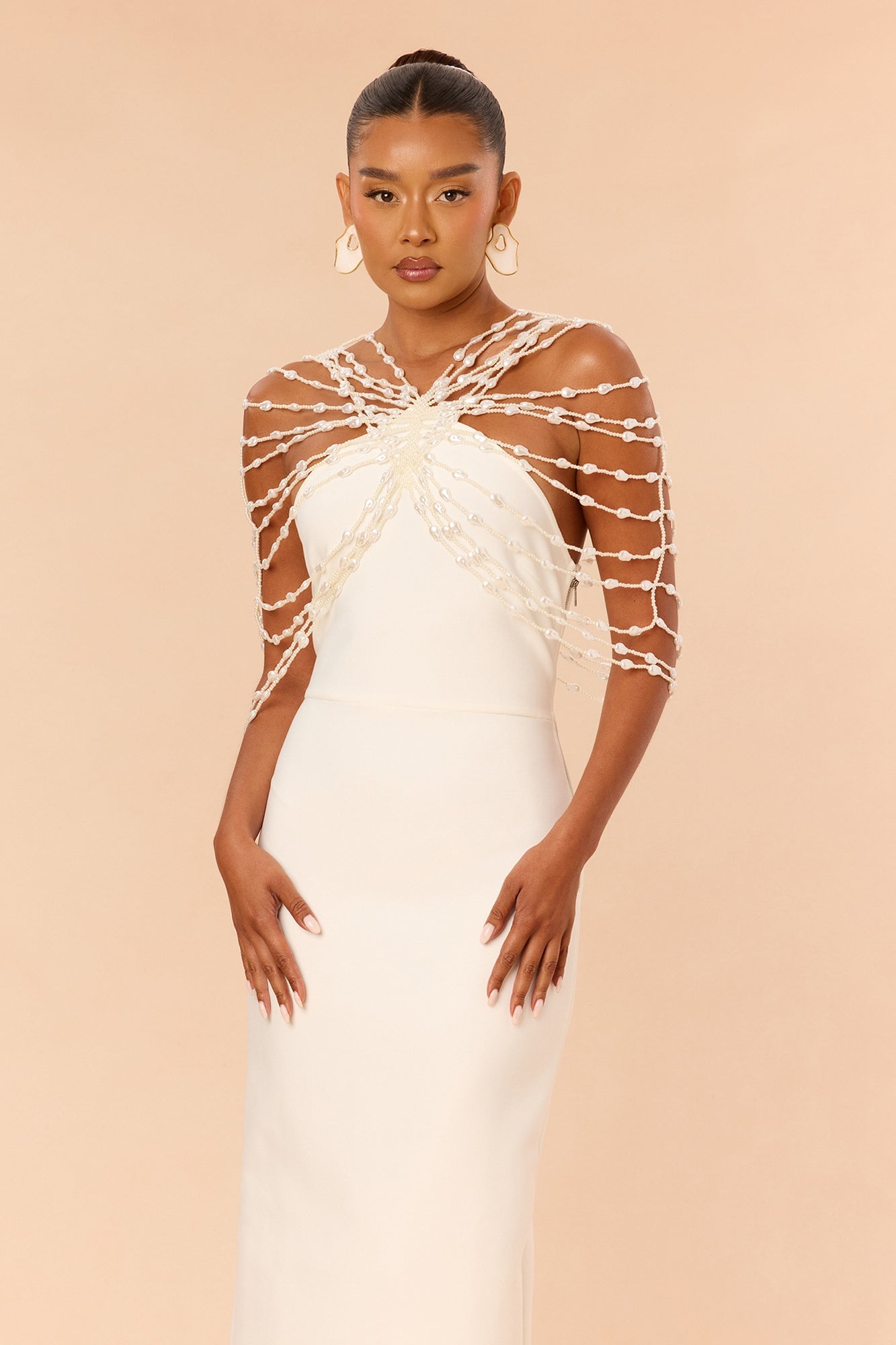 Pearl Dreams Bandage Maxi Dress - White image 6