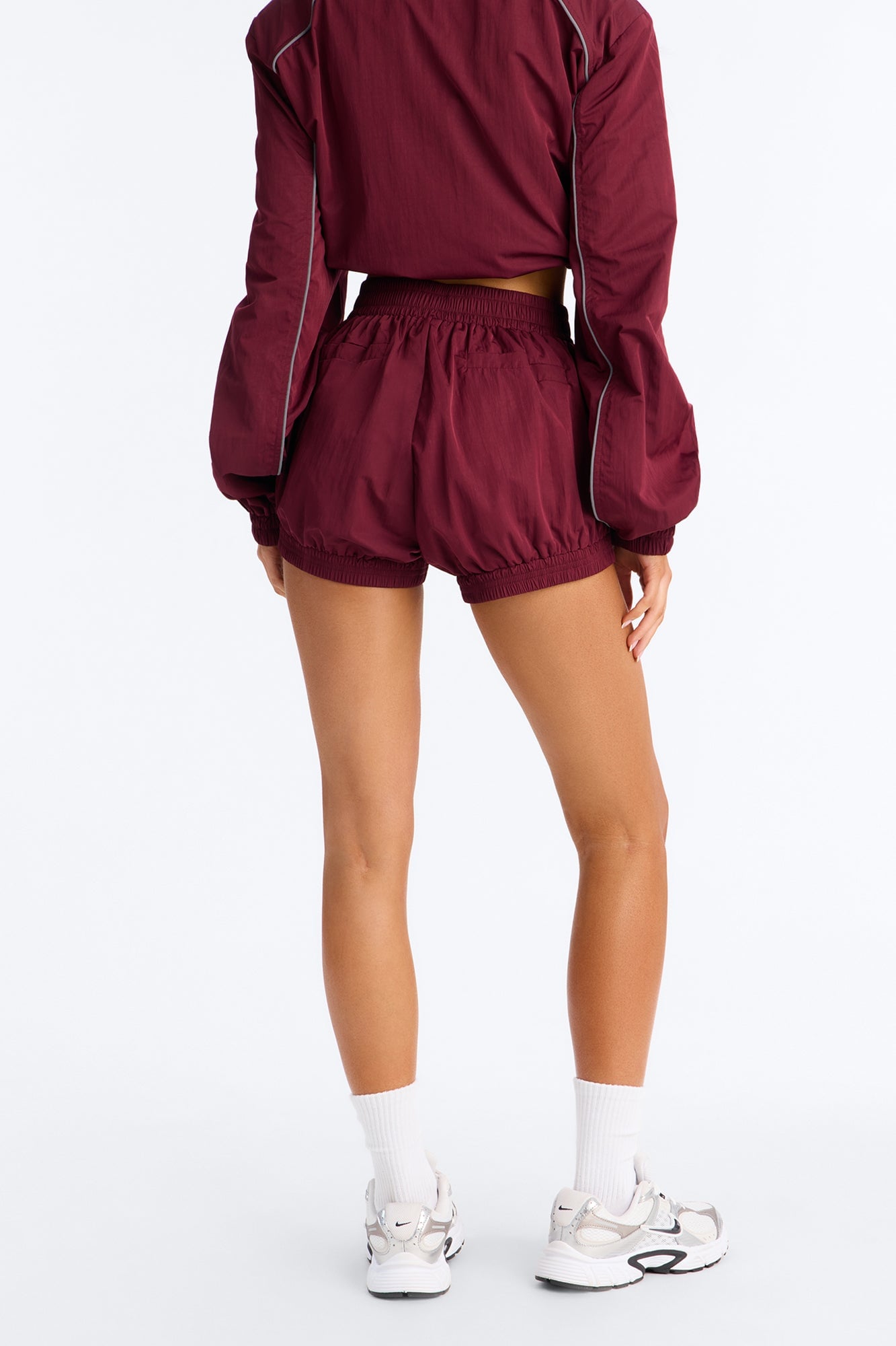 Make A Move Windbreaker Bloomer Shorts - Burgundy image 9