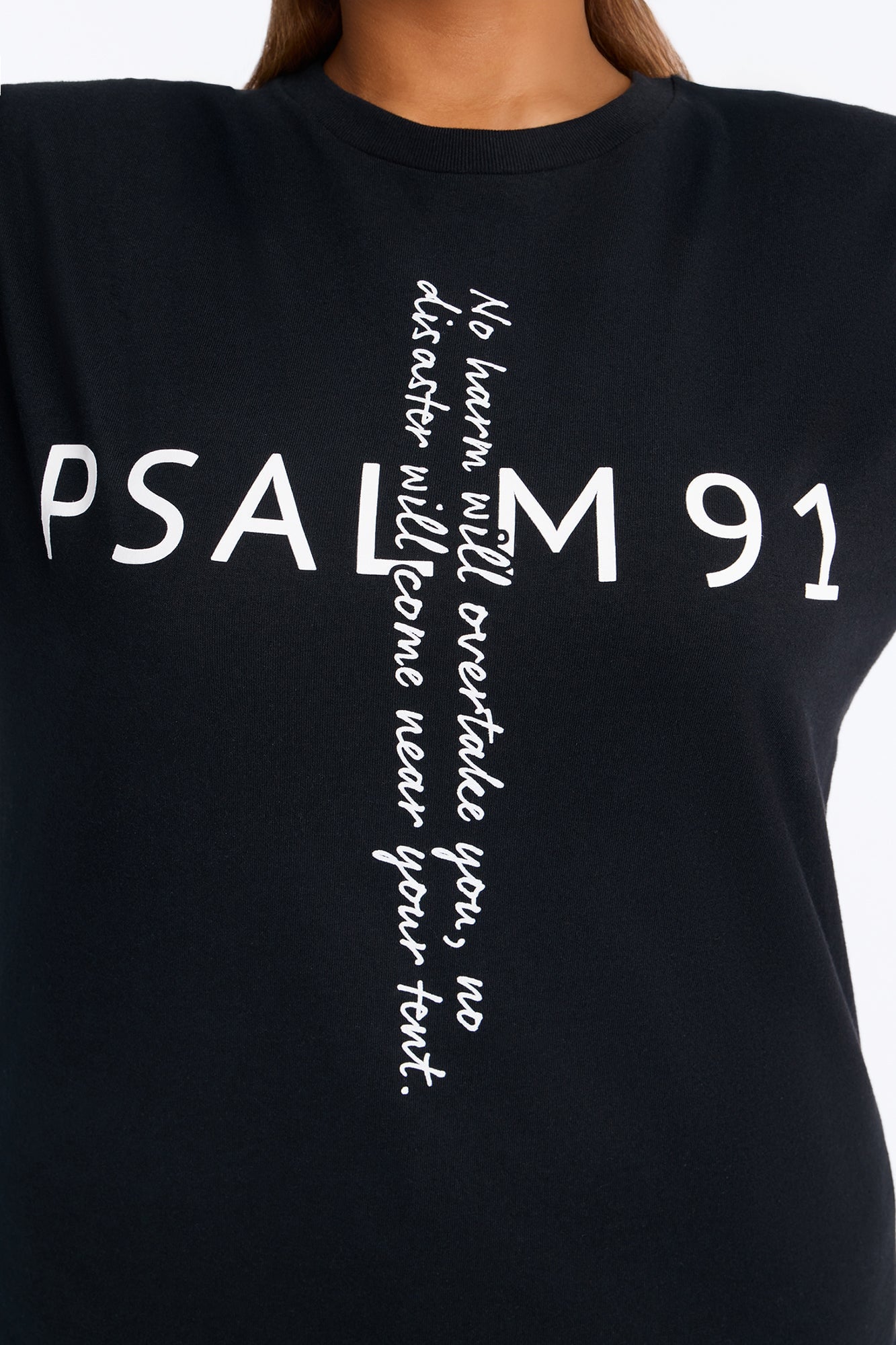 Psalm Cross Oversized Tee - Black image 3