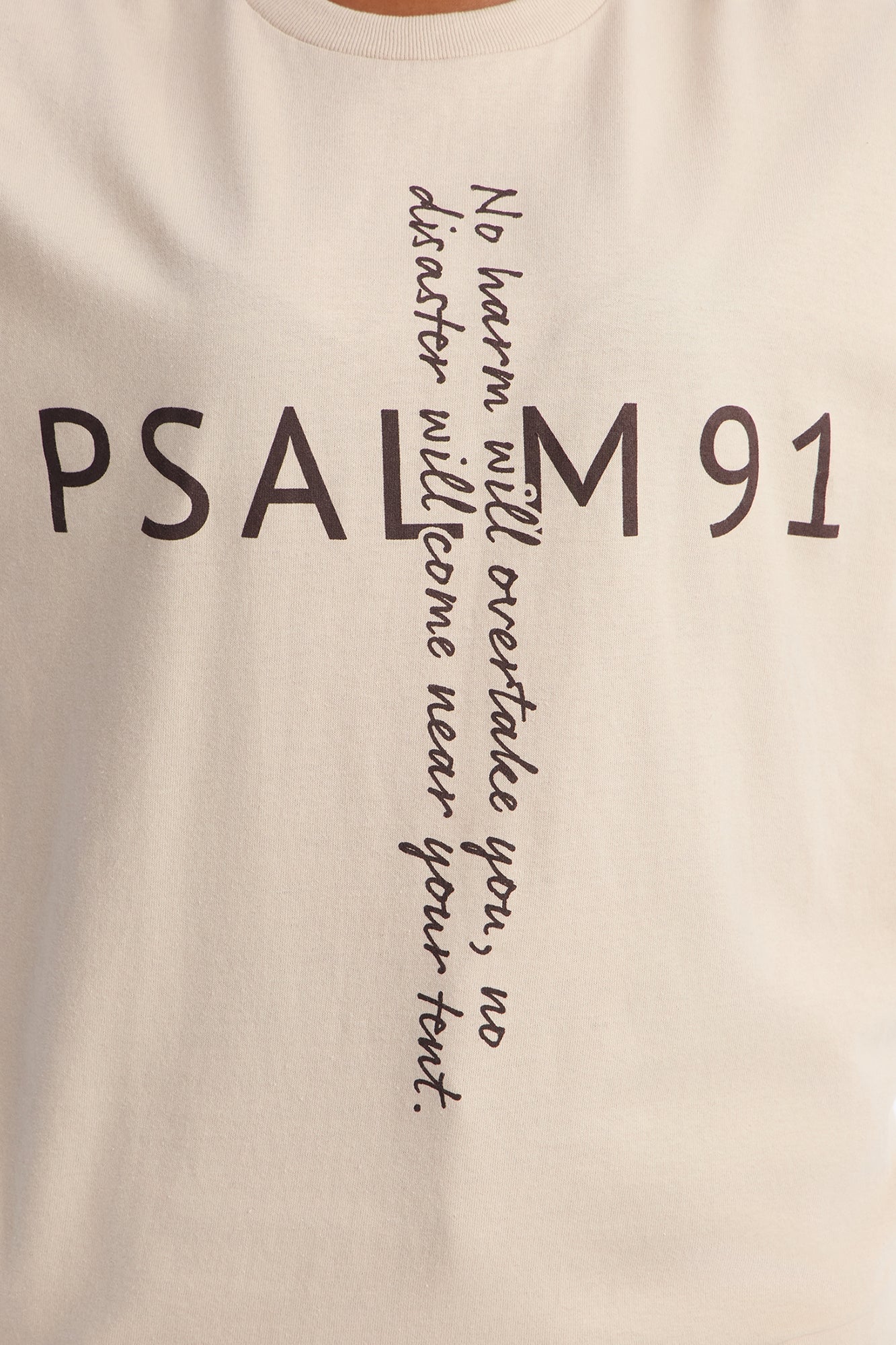 Psalm Cross Oversized Tee - Taupe image 6