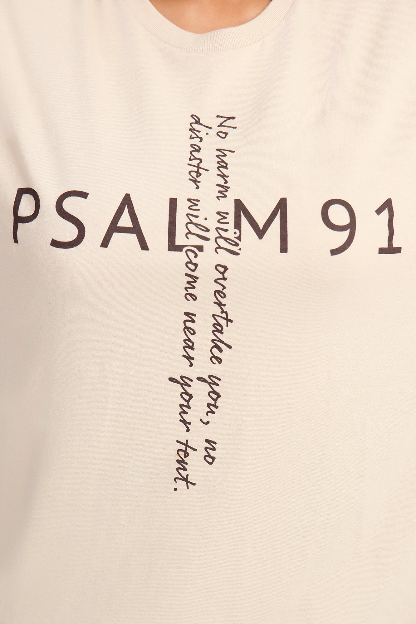 Psalm Cross Oversized Tee - Taupe image 3