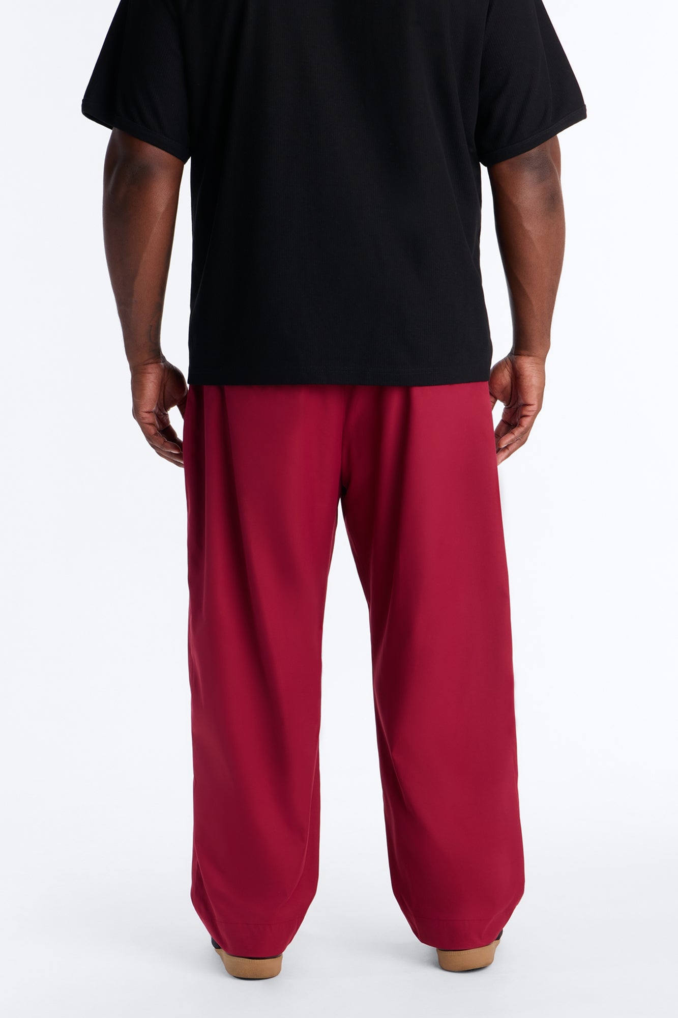 Relaxed Straight Heirloom Pleated Trouser - Burgundy image 3