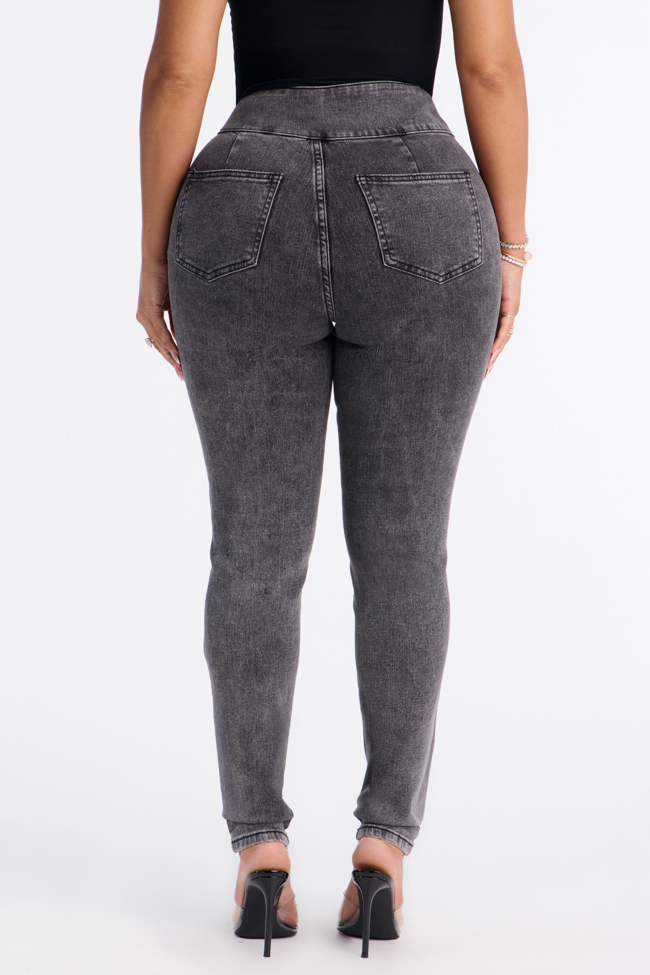 Midnight Empress High Rise Stretch Skinny Jeans - Black Wash image 7