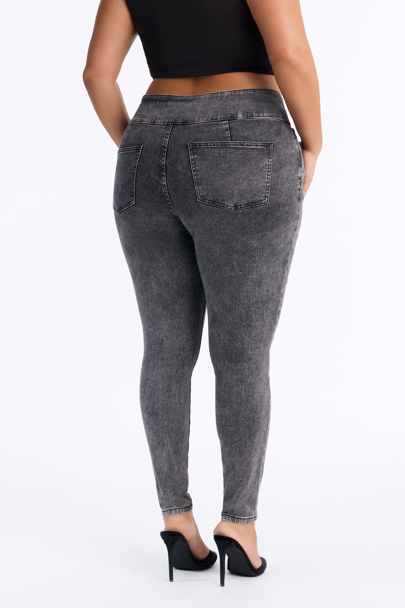 Midnight Empress High Rise Stretch Skinny Jeans - Black Wash image 4