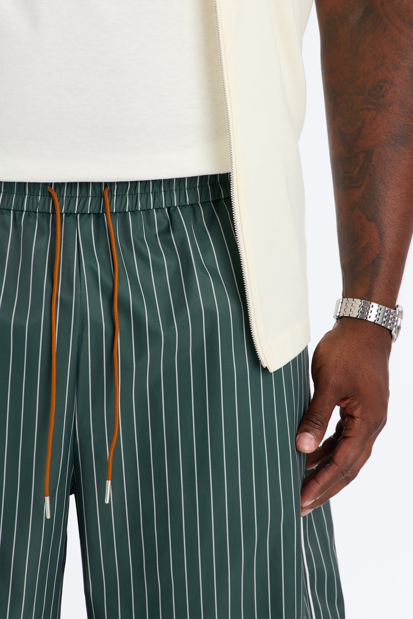 Collegiate Pinstripe Baggy Short - Green image 3