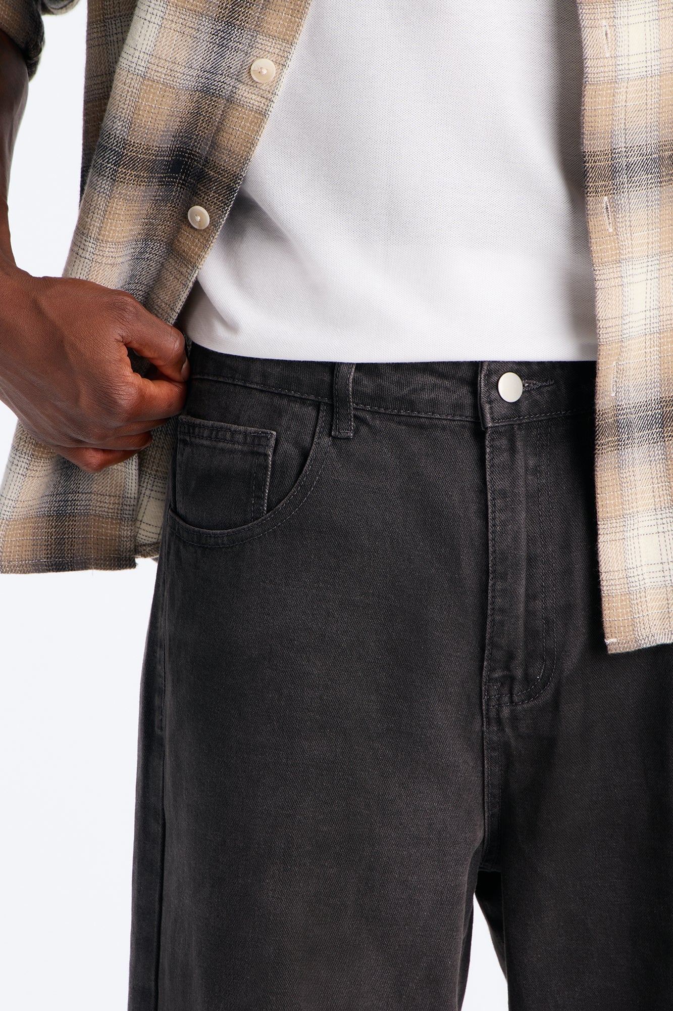Sludge Slate Baggy Denim Short - Washed Black image 7