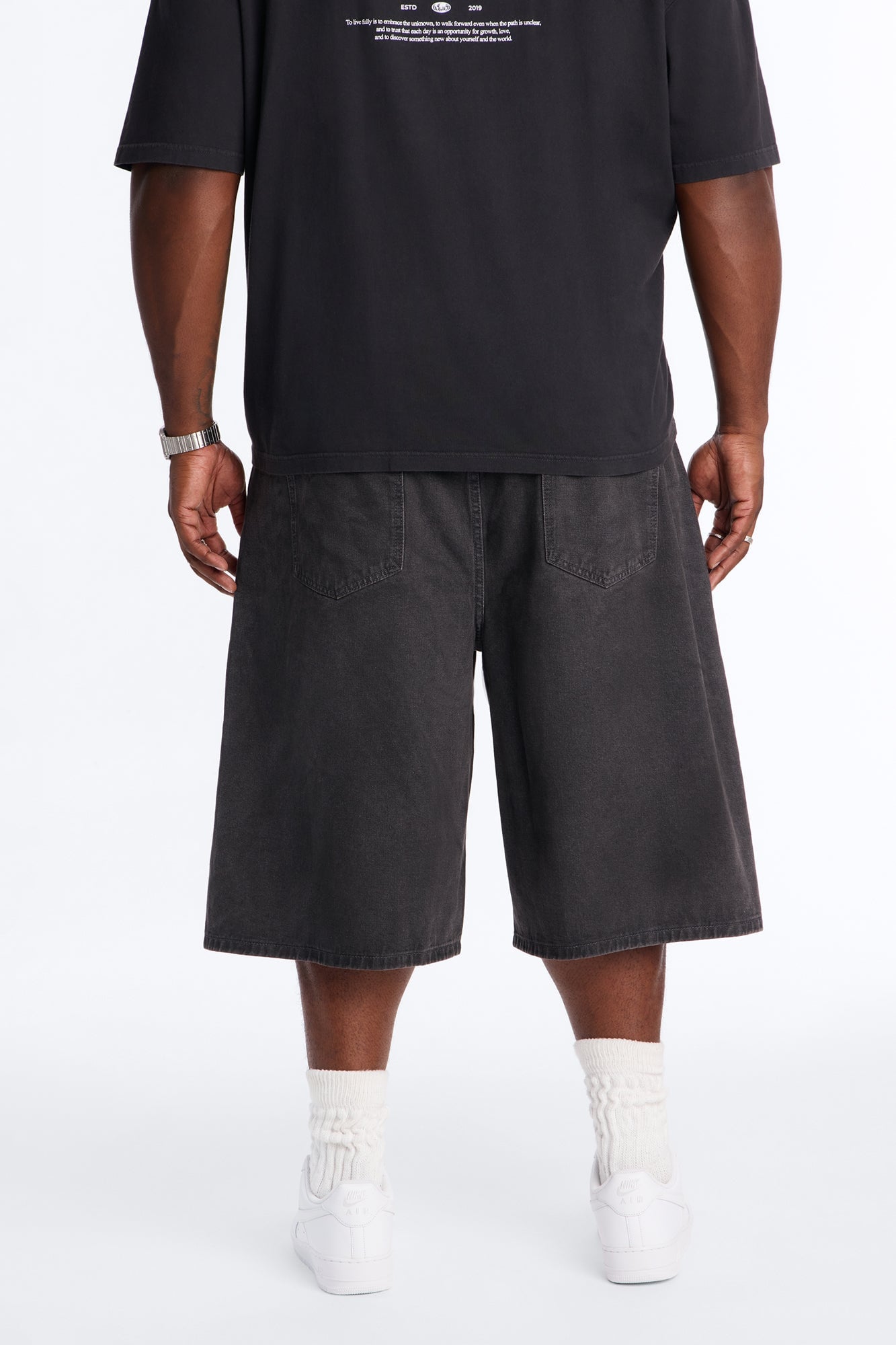 Sludge Slate Baggy Denim Short - Washed Black image 4