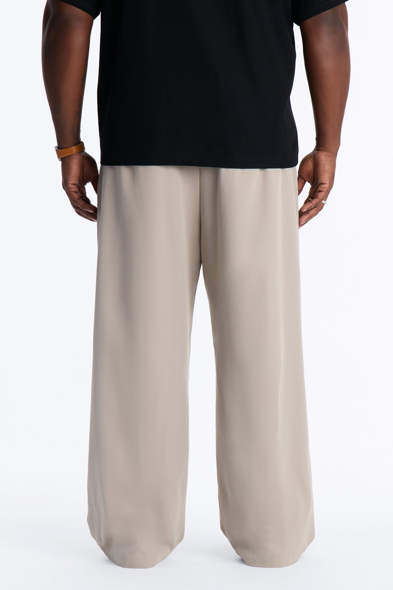 Cam Wide Leg Pleated Trouser - Light Grey image 4