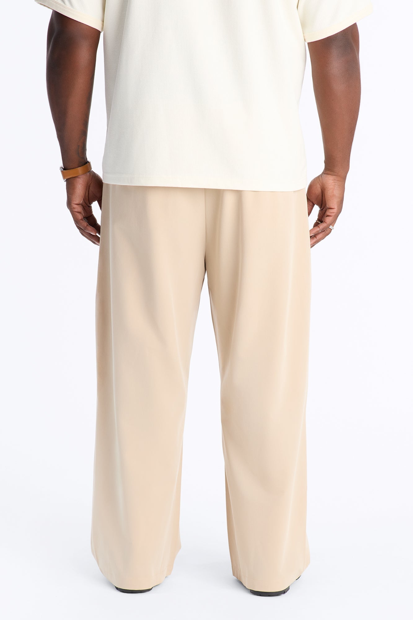 Cam Wide Leg Pleated Trouser - Tan image 3
