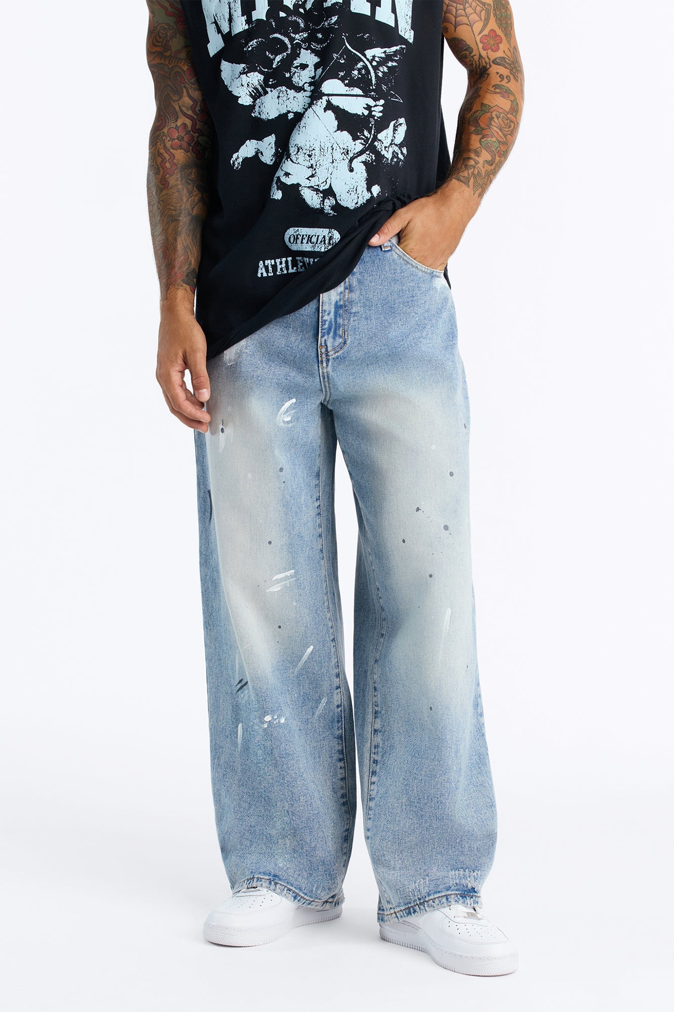 Gallery Distressed Baggy Jean - Medium Wash image 6