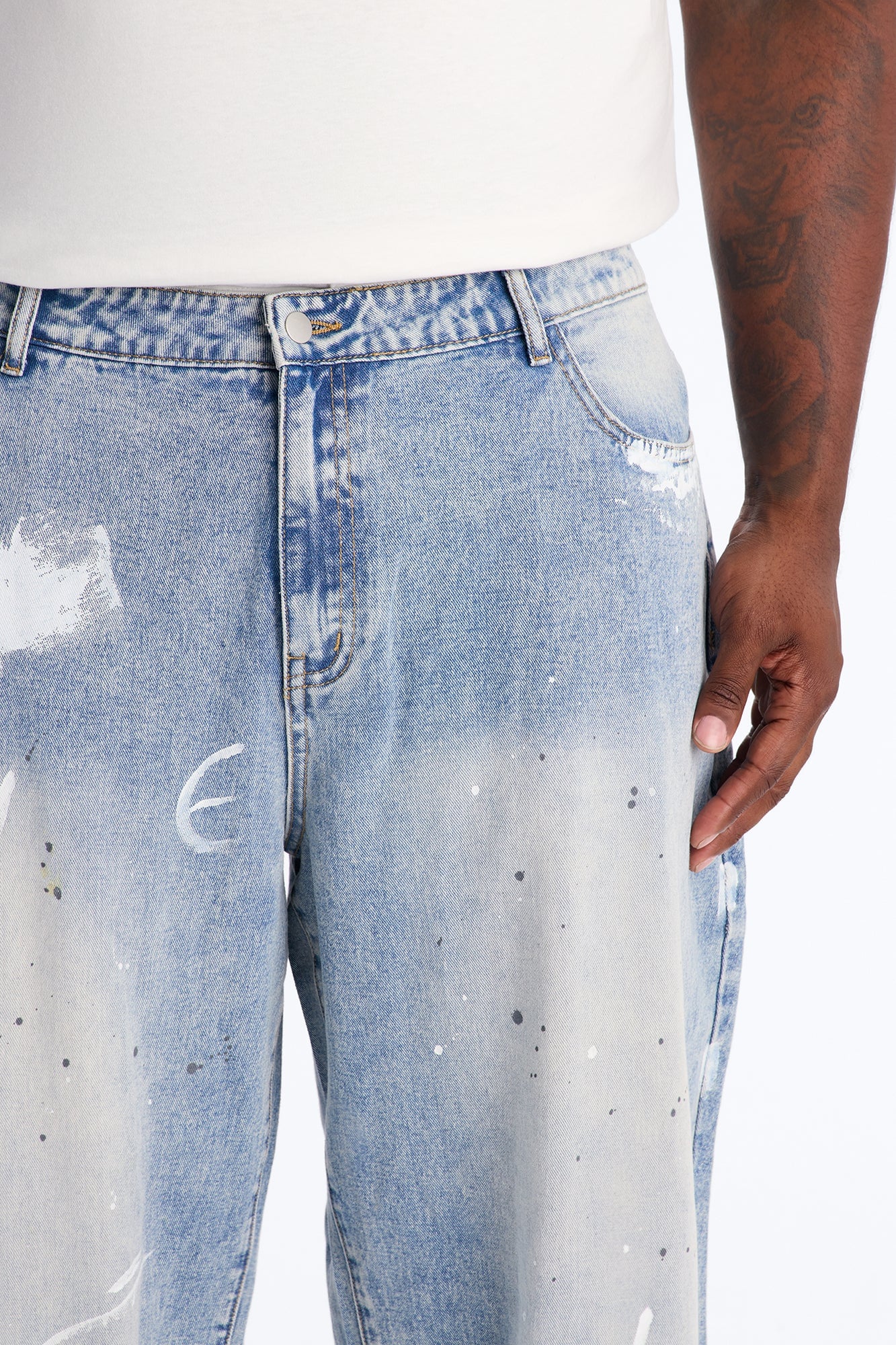 Gallery Distressed Baggy Jean - Medium Wash image 3