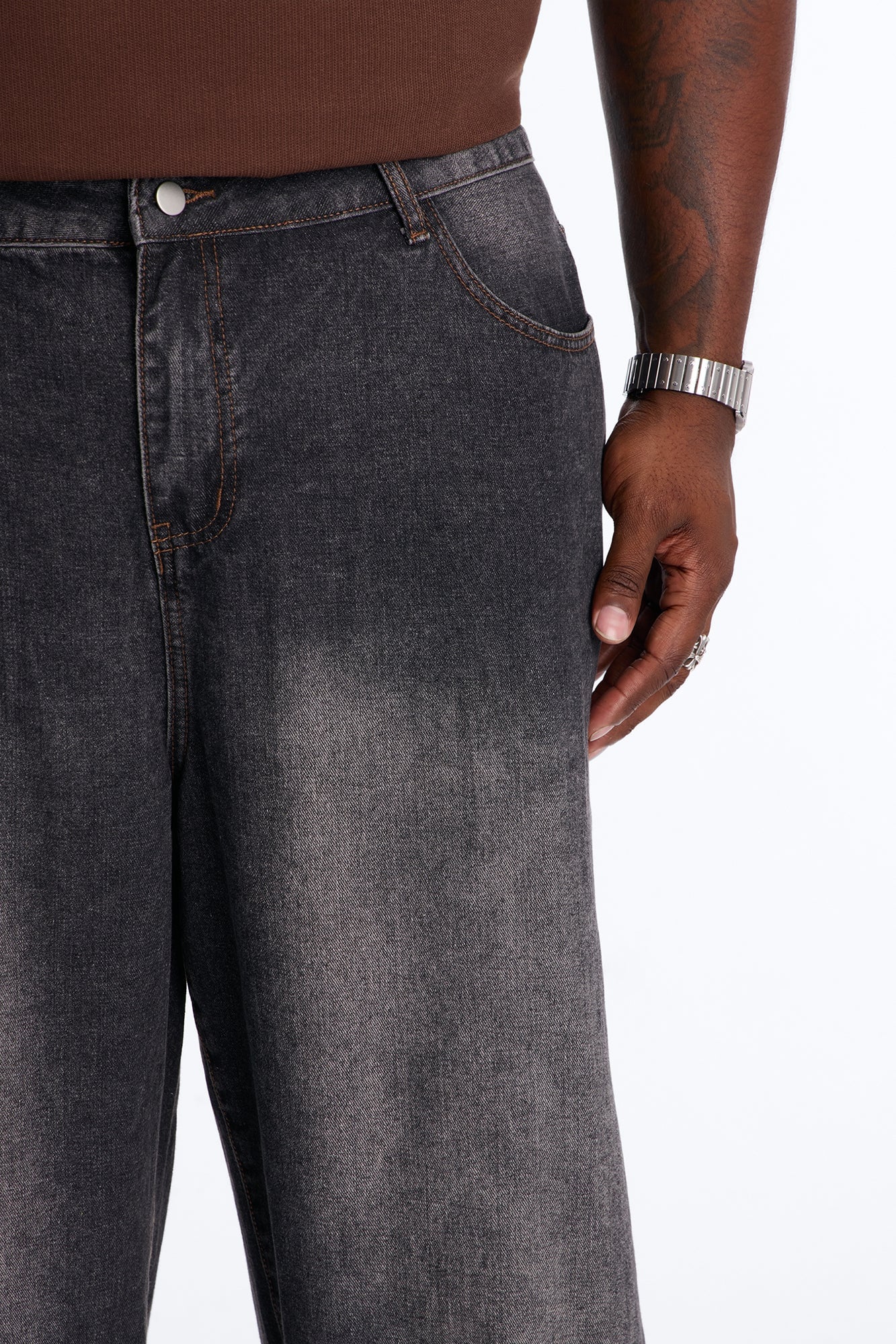 Smoke Vapor Baggy Jean - Dark Wash image 3