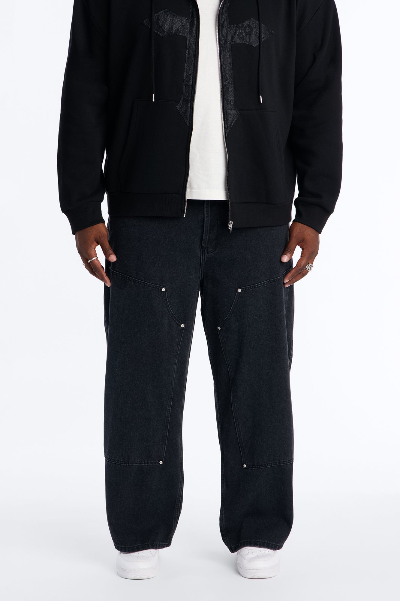 Anvil Double Knee Baggy Jean - Black image 1