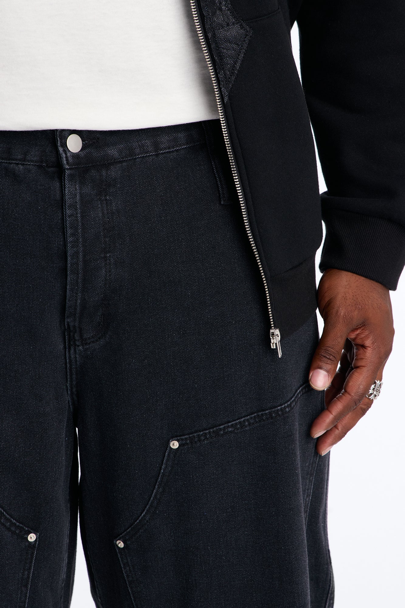 Anvil Double Knee Baggy Jean - Black image 3