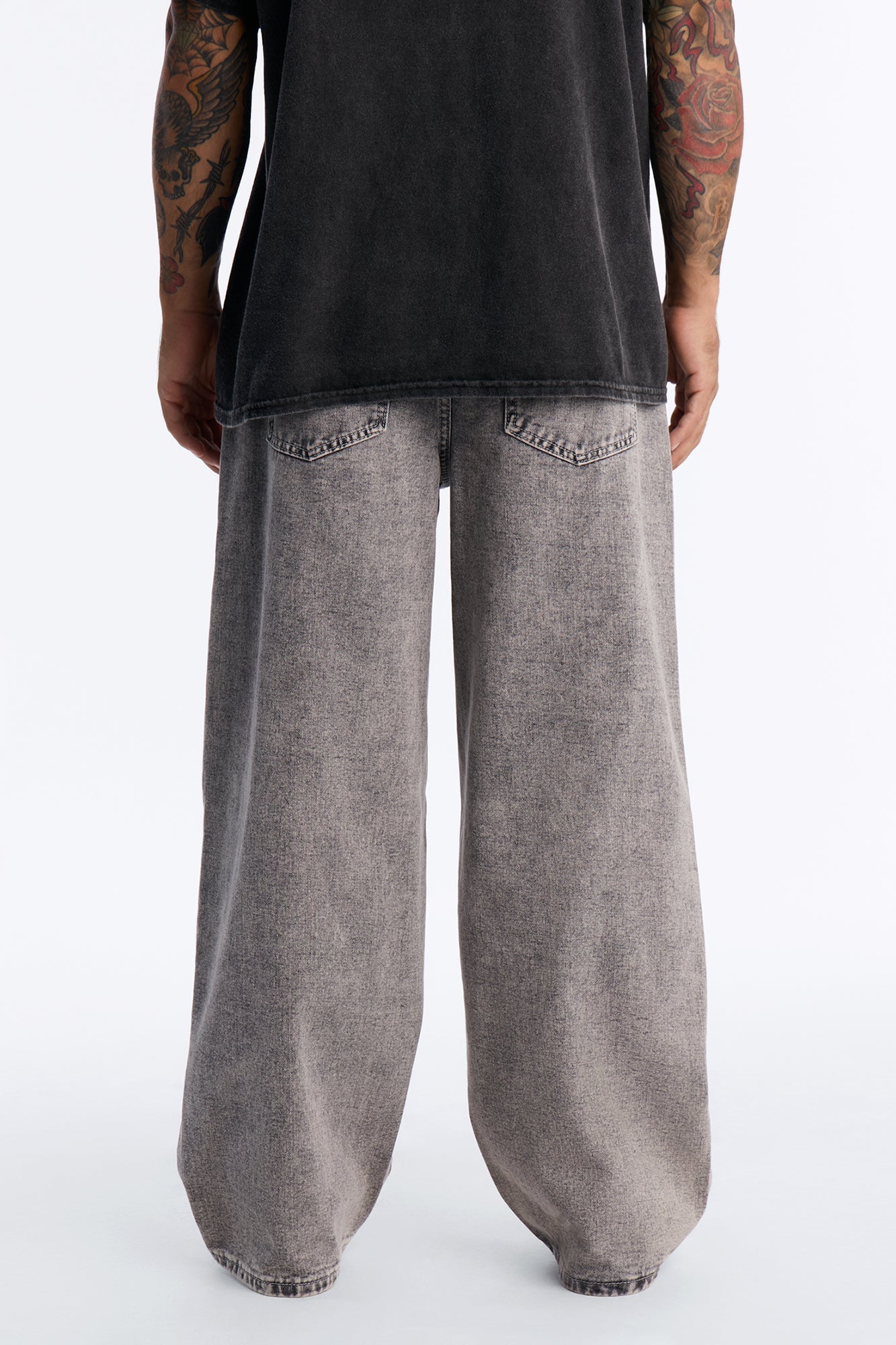 All Day Baggy Leg Jean - Washed Grey image 8