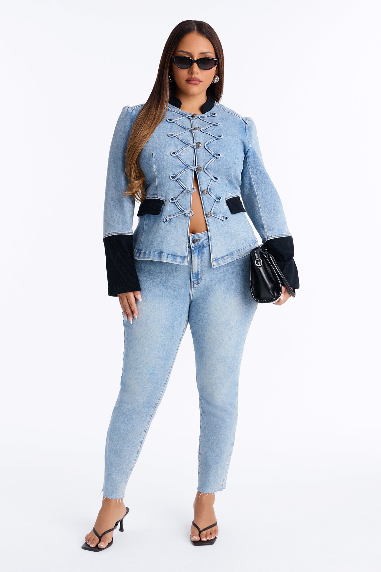 Get In Formation Denim Pant Set - Light Wash image 1