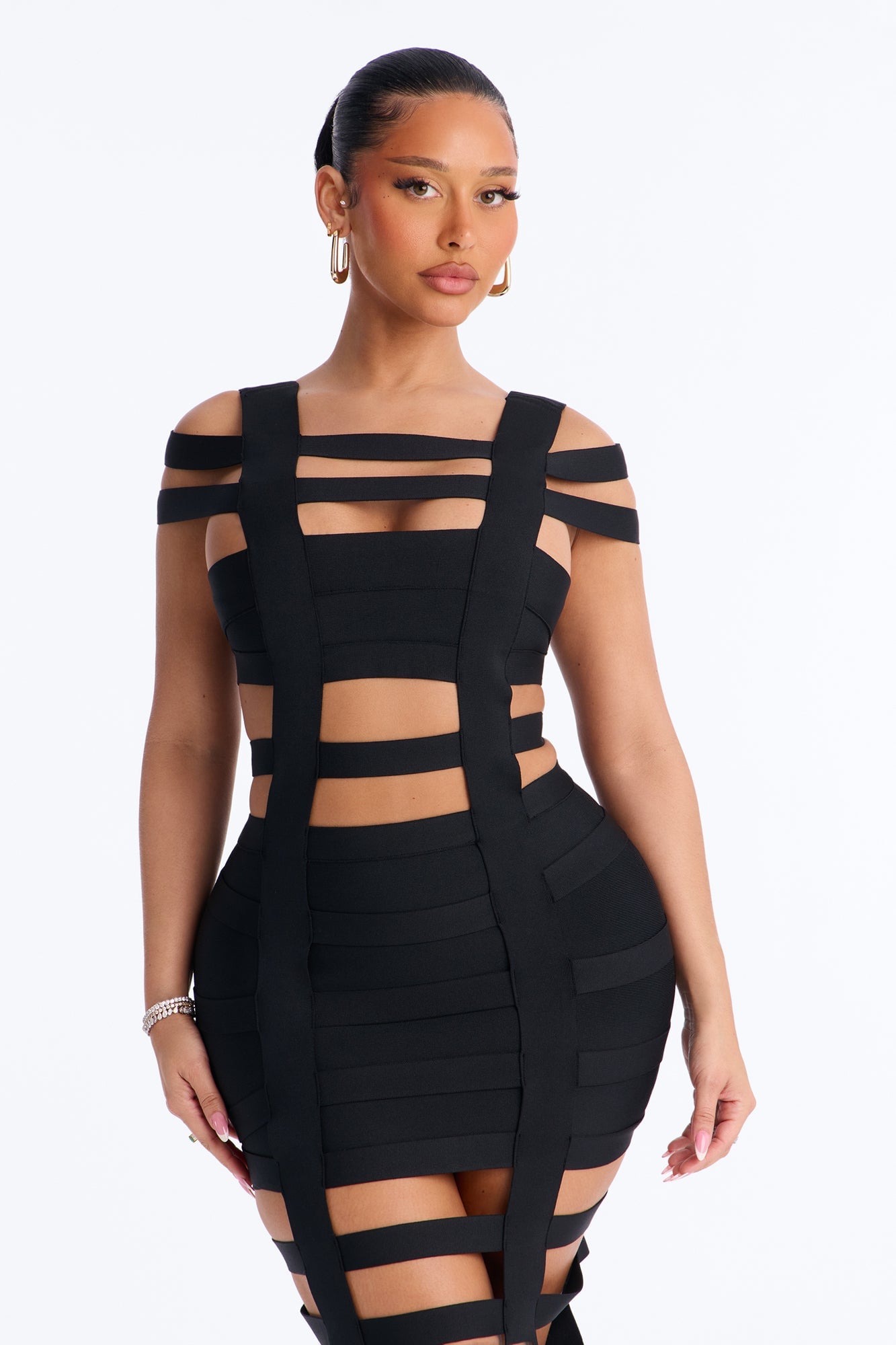 In My Element Cut Out Bandage Maxi Dress - Black image 2