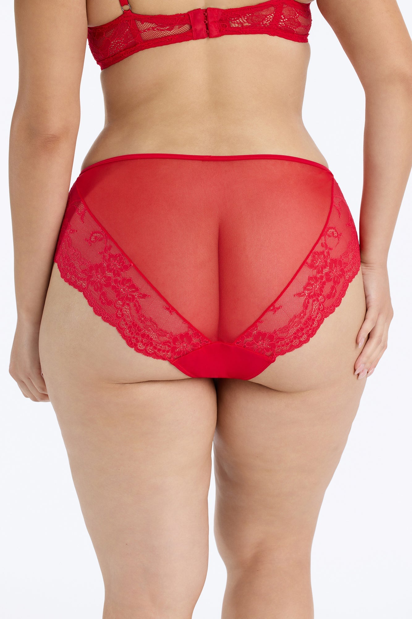 Bonnie Lace Satin Bikini Panty - Red image 3
