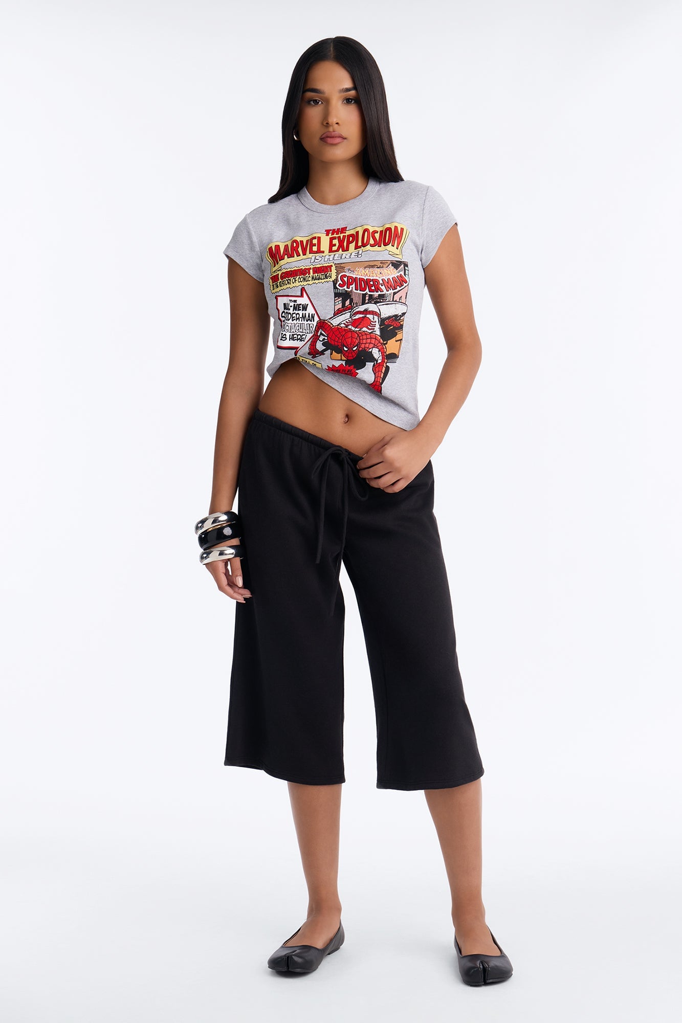 Marvel Explosion Relaxed Baby Tee - Grey image 2