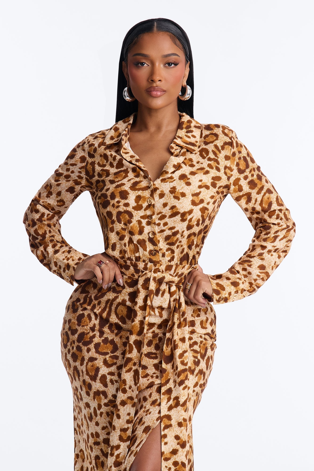 Naturally Wild Long Sleeve Maxi Dress - Leopard image 6