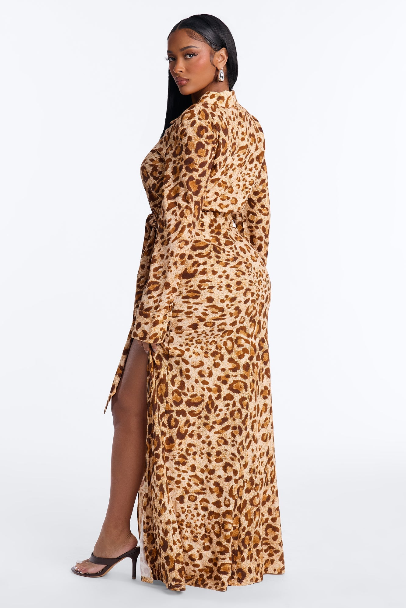 Naturally Wild Long Sleeve Maxi Dress - Leopard image 8