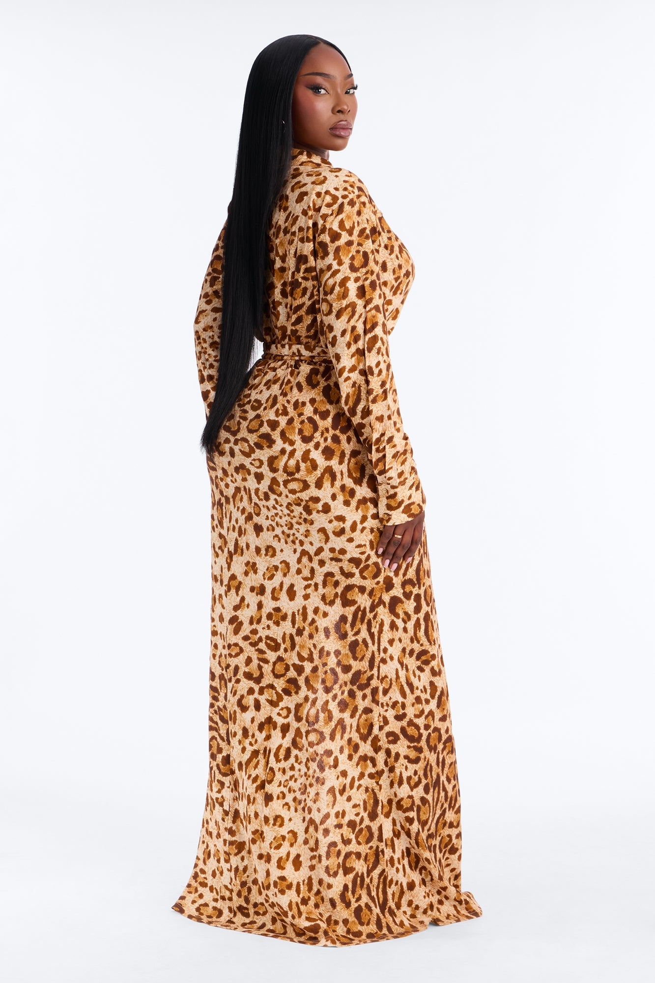 Naturally Wild Long Sleeve Maxi Dress - Leopard image 3