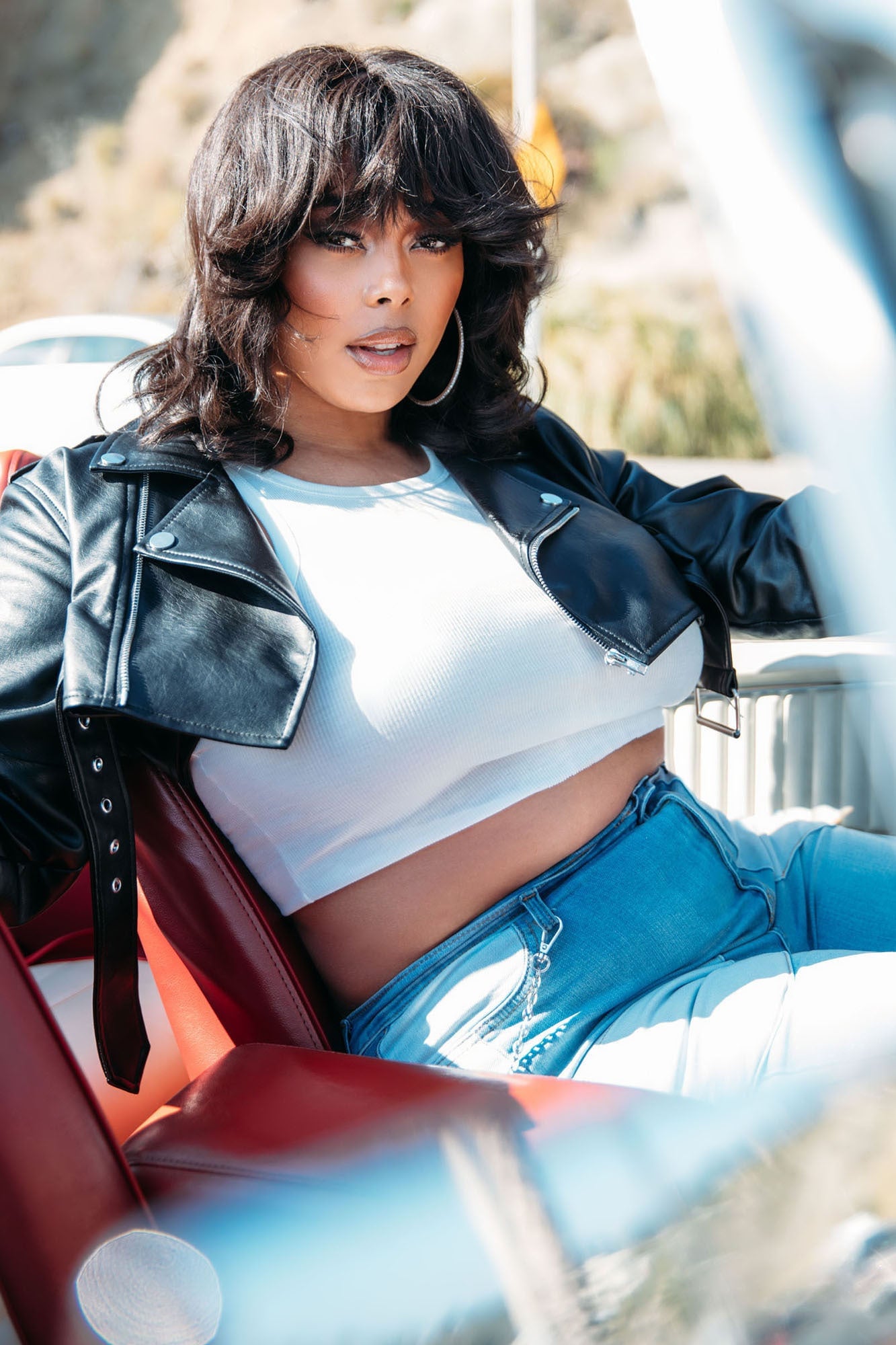 Pop It Crop It Faux Leather Jacket - Black image 4