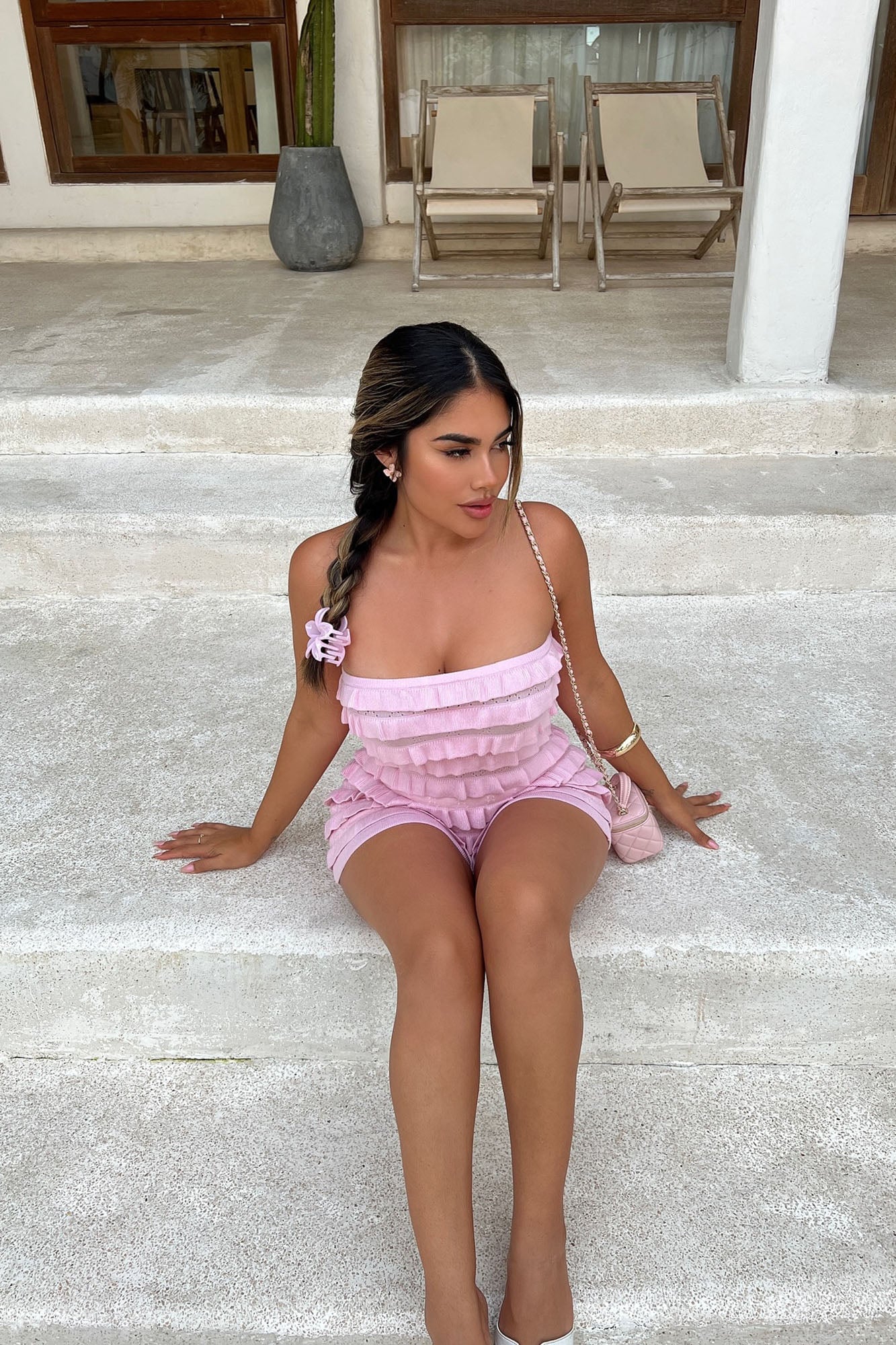 Pure Poetry Ruffle Romper - Pink image 4