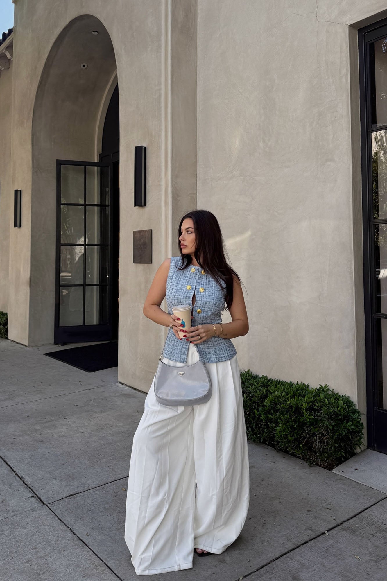 Blaire Wide Leg Trouser - White image 4