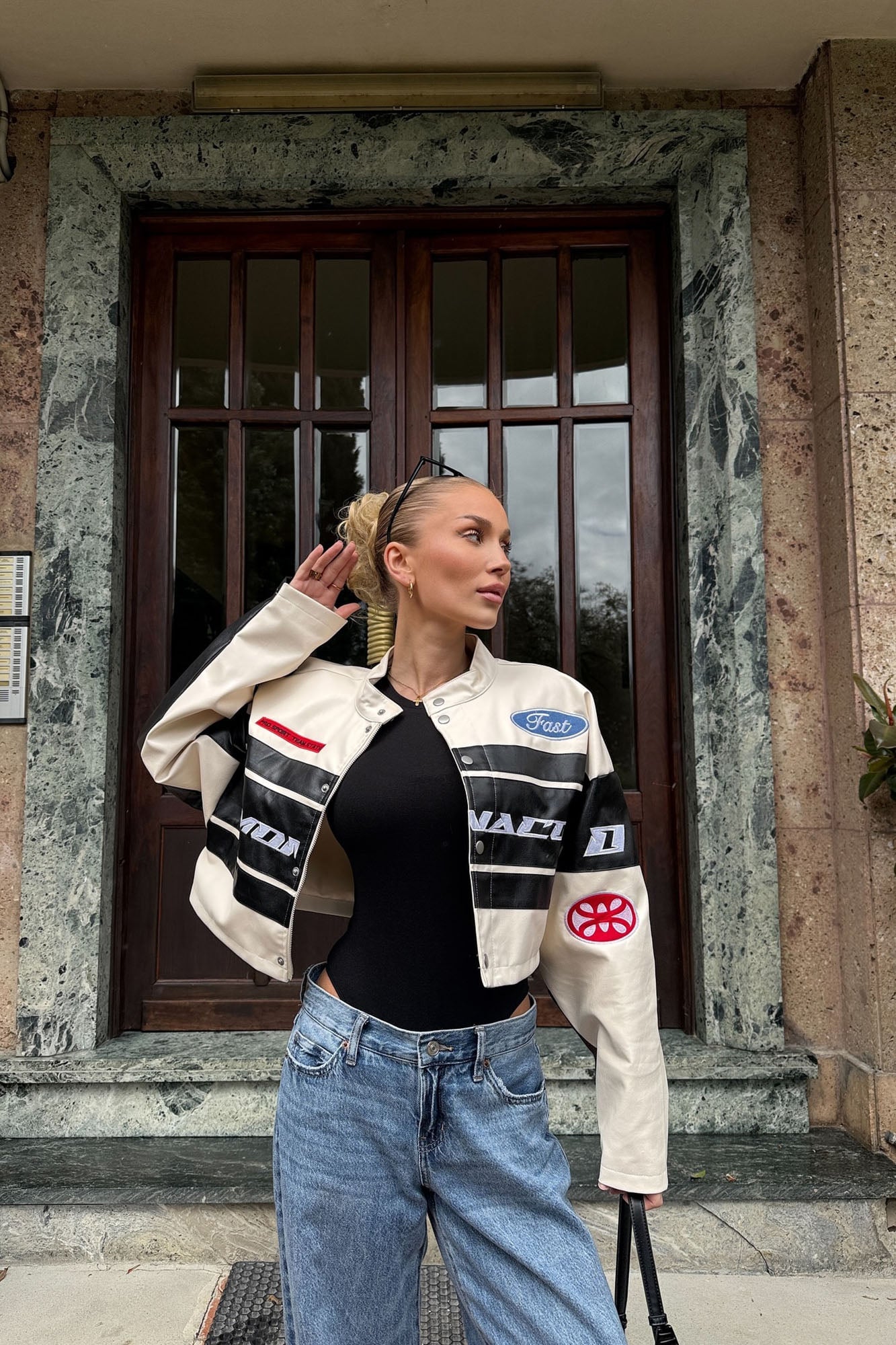 Monaco Cropped Jacket - Ivory/combo image 8