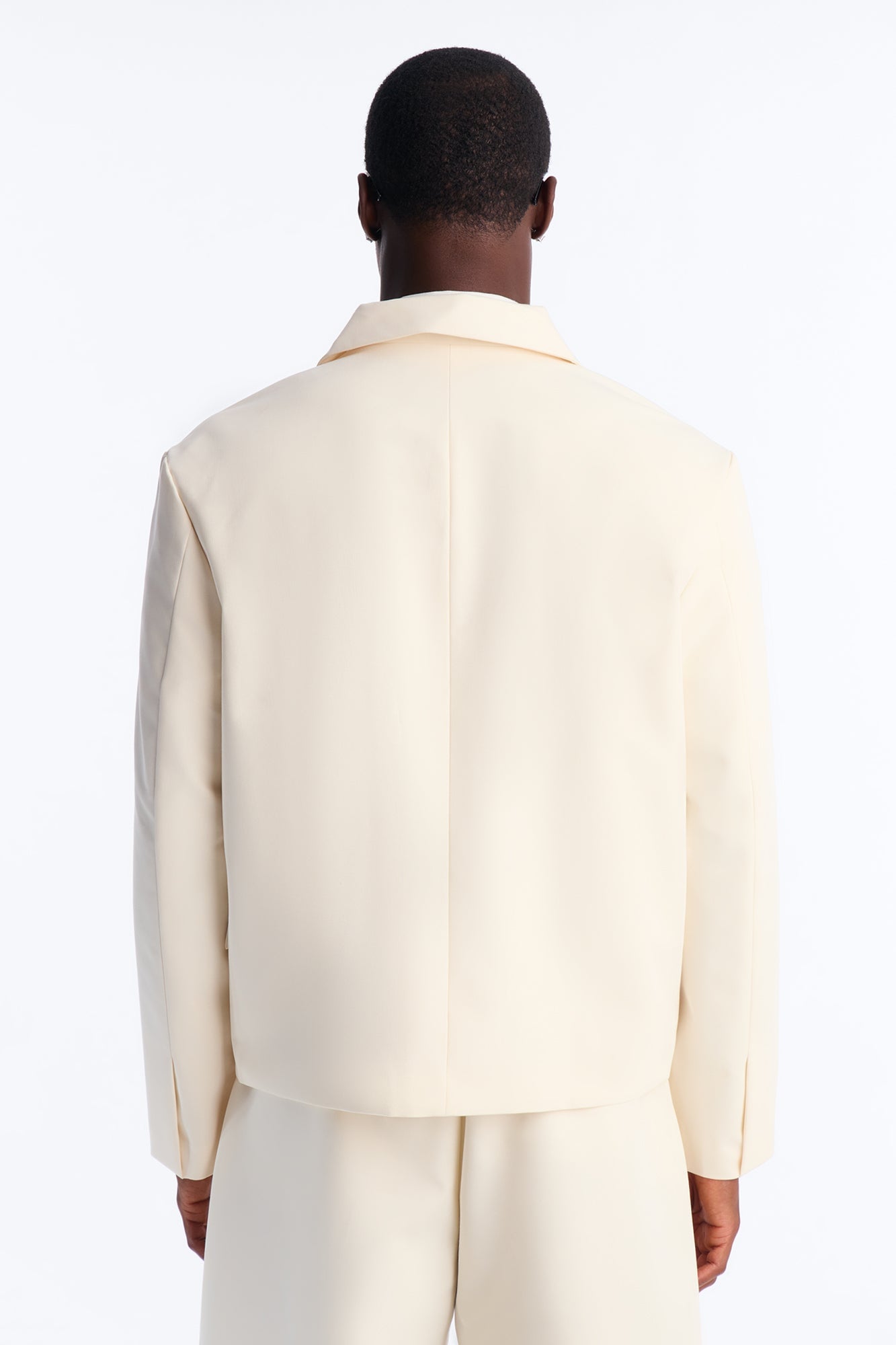 Laguna Double Breasted Cropped Blazer - Cream image 8