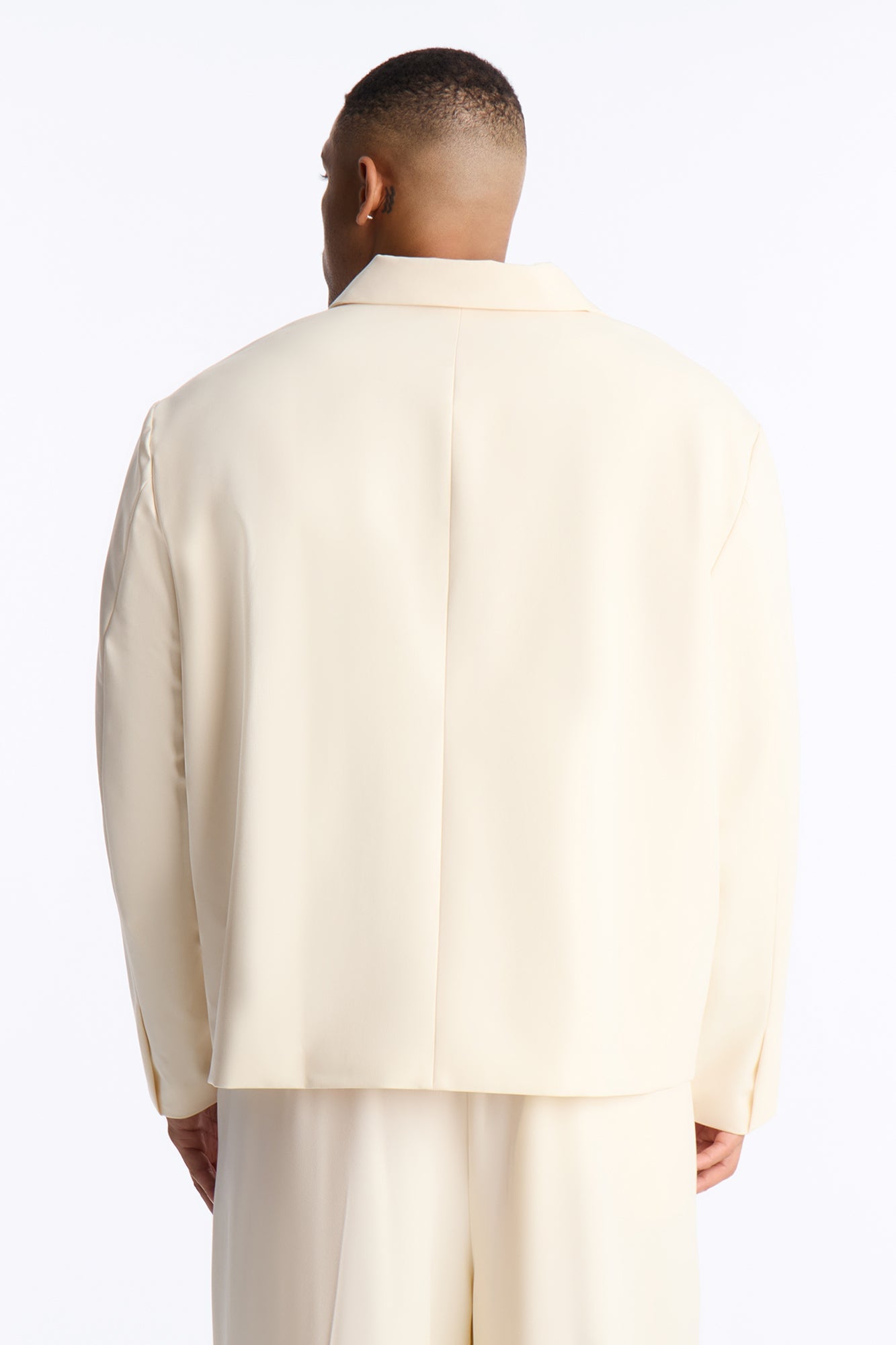 Laguna Double Breasted Cropped Blazer - Cream image 3