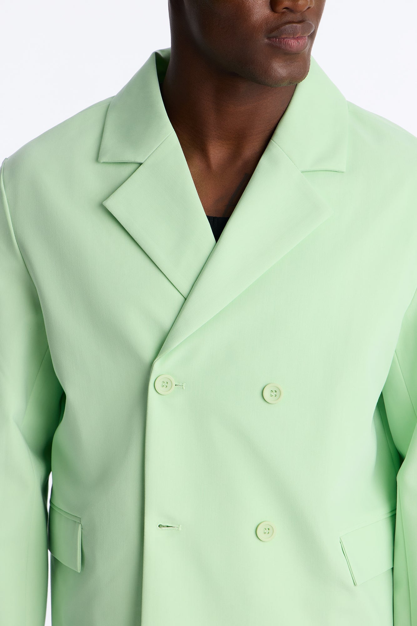 Laguna Double Breasted Cropped Blazer - Green image 7