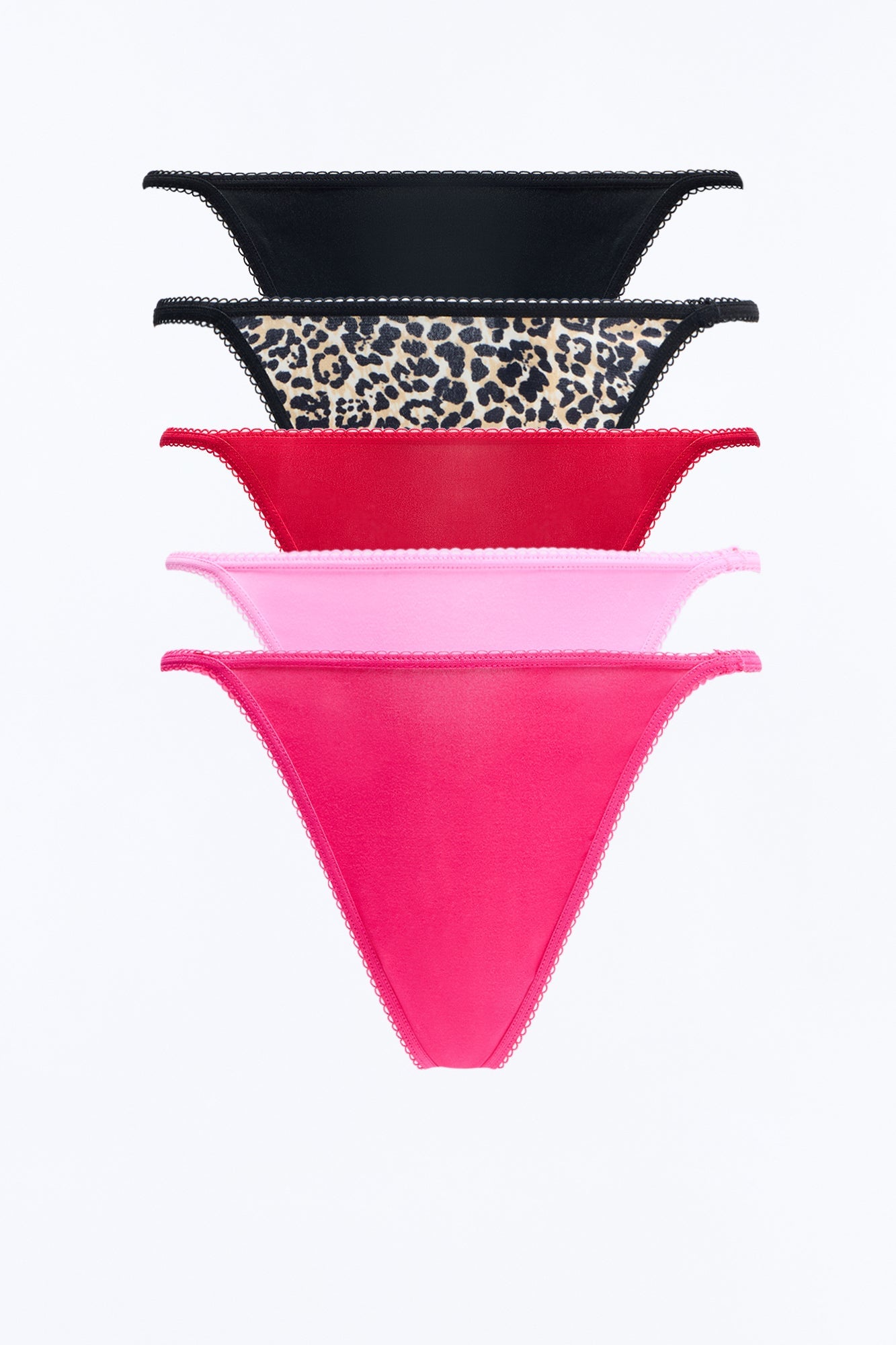 My Bad Habit 5 Pack Microfiber G-String Panties - Pink/combo image 1