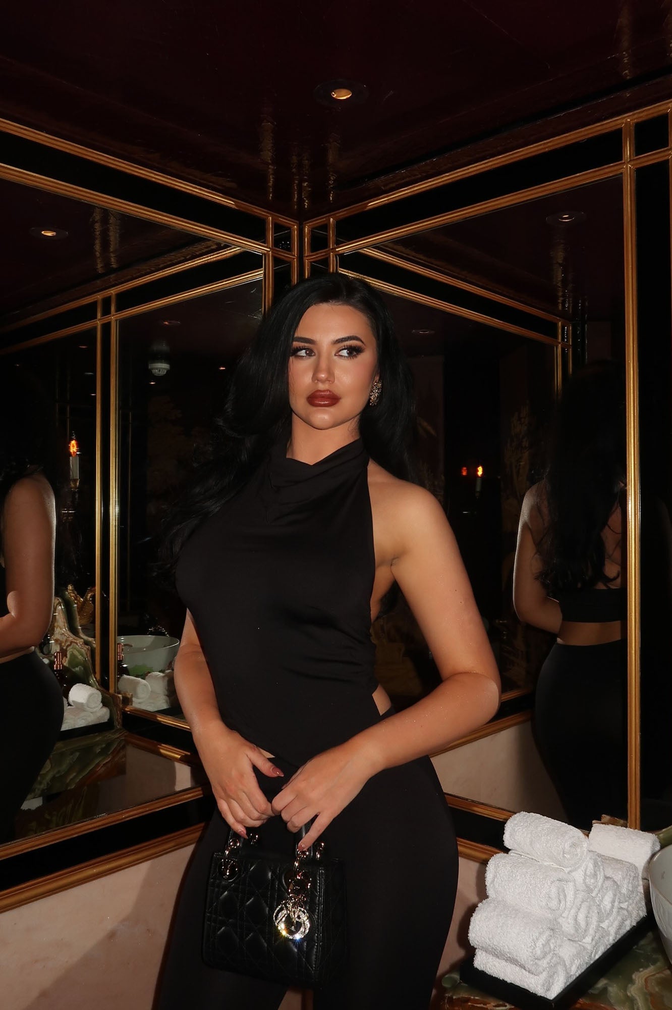 Gia Backless Halter Top - Black image 4