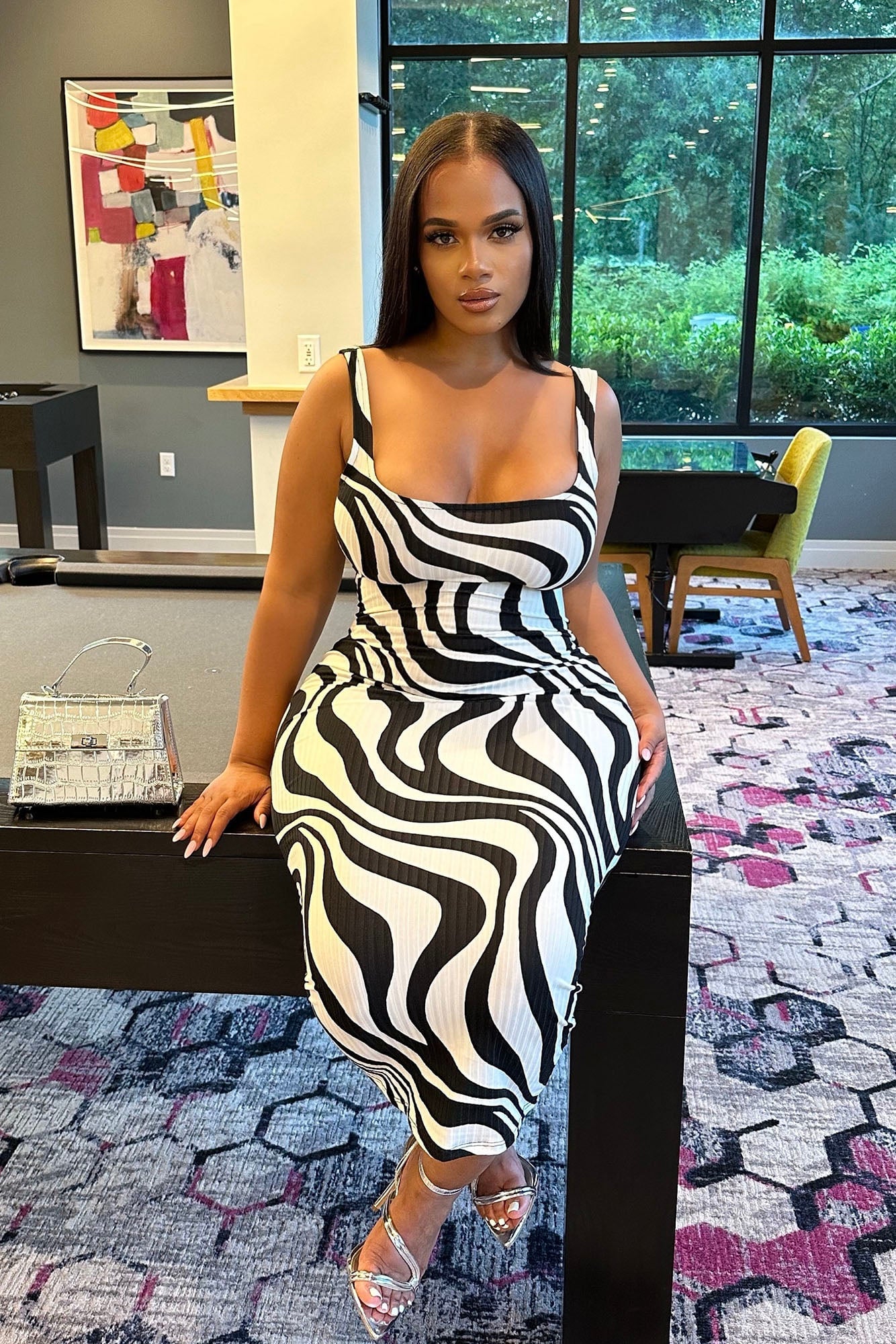 Maisie Maxi Dress - Black/White image 4